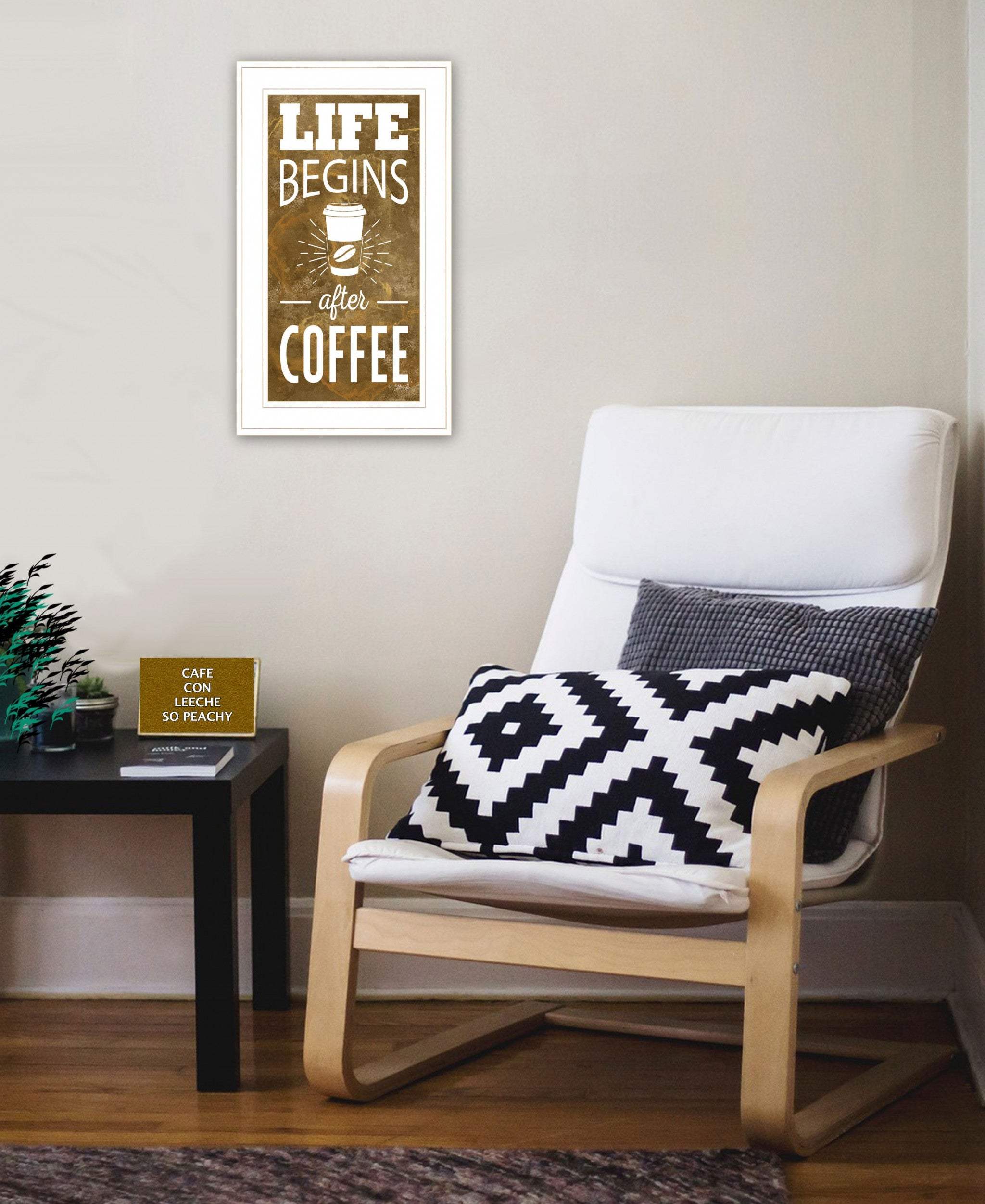 Life Begins after Coffee 2 White Framed Print Wall Art - Image 5