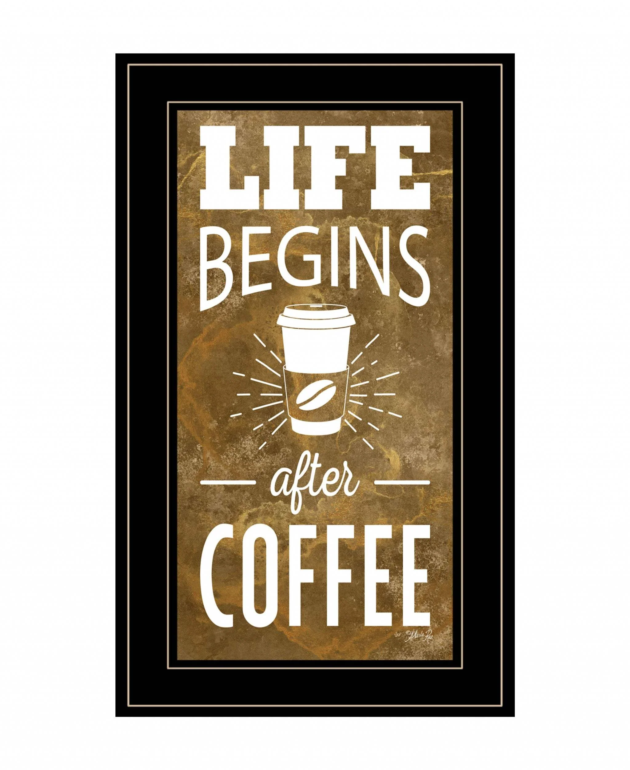Life Begins After Coffee 3 Black Framed Print Wall Art - Image 2