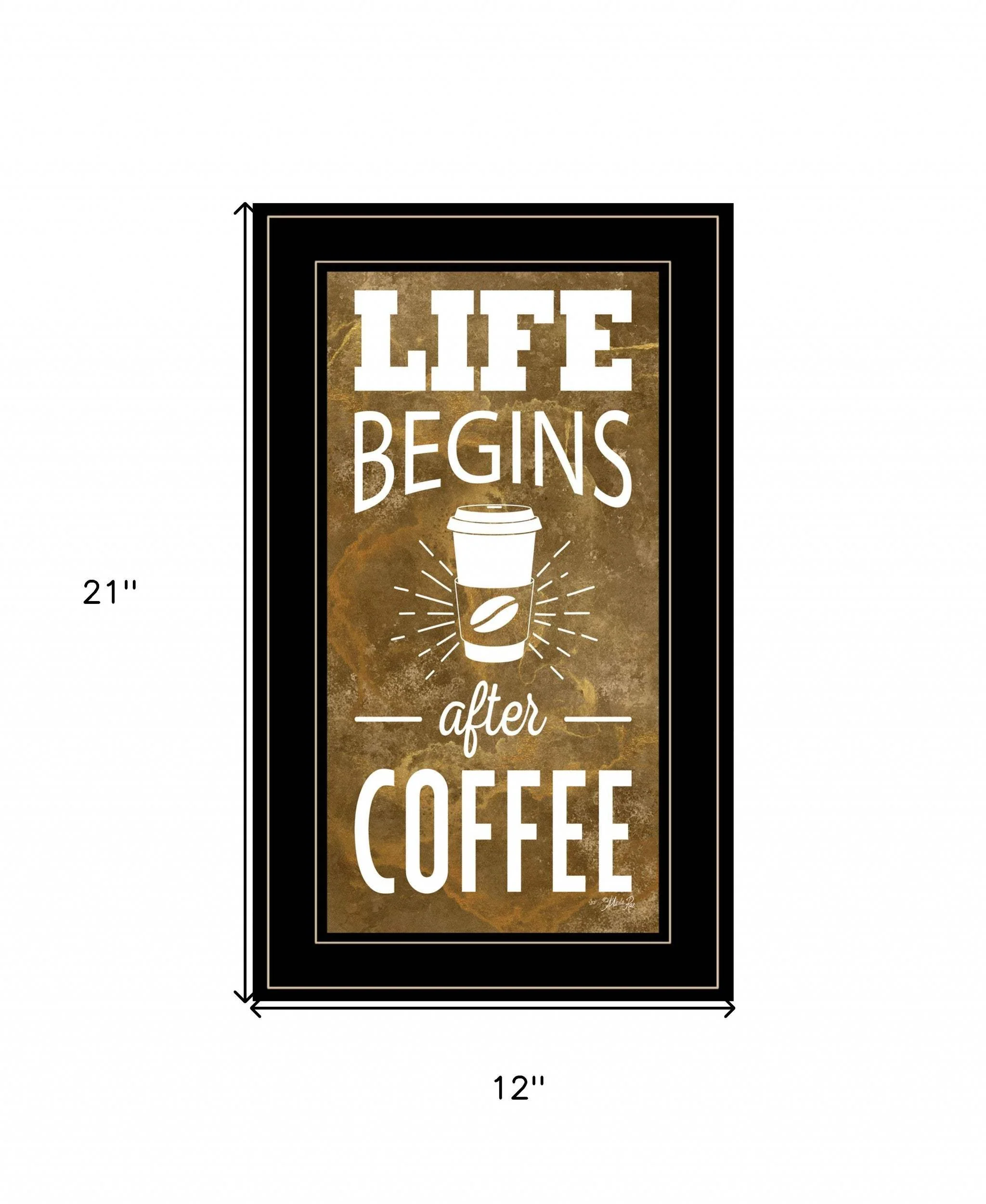 Life Begins After Coffee 3 Black Framed Print Wall Art - Image 5