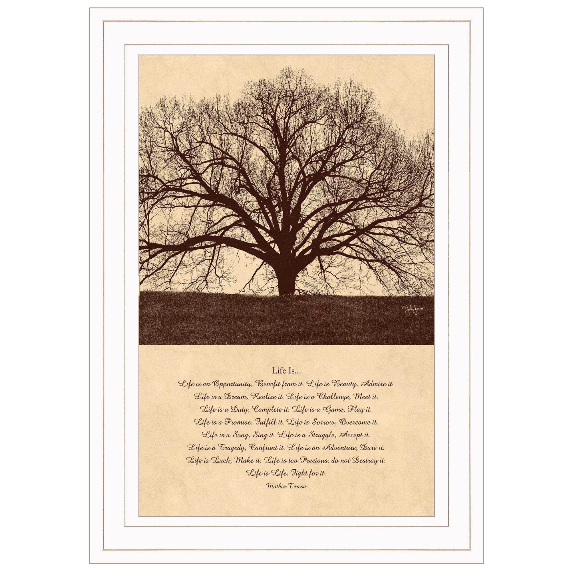 Life Is 5 White Framed Print Wall Art - Image 2