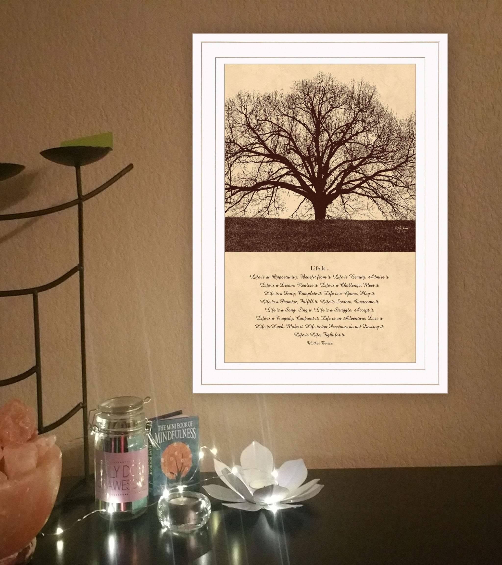Life Is 5 White Framed Print Wall Art - Image 4