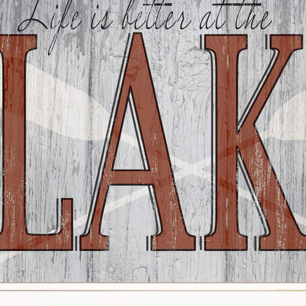 Life is Better at the Lake 1 White Framed Print Wall Art - Image 4