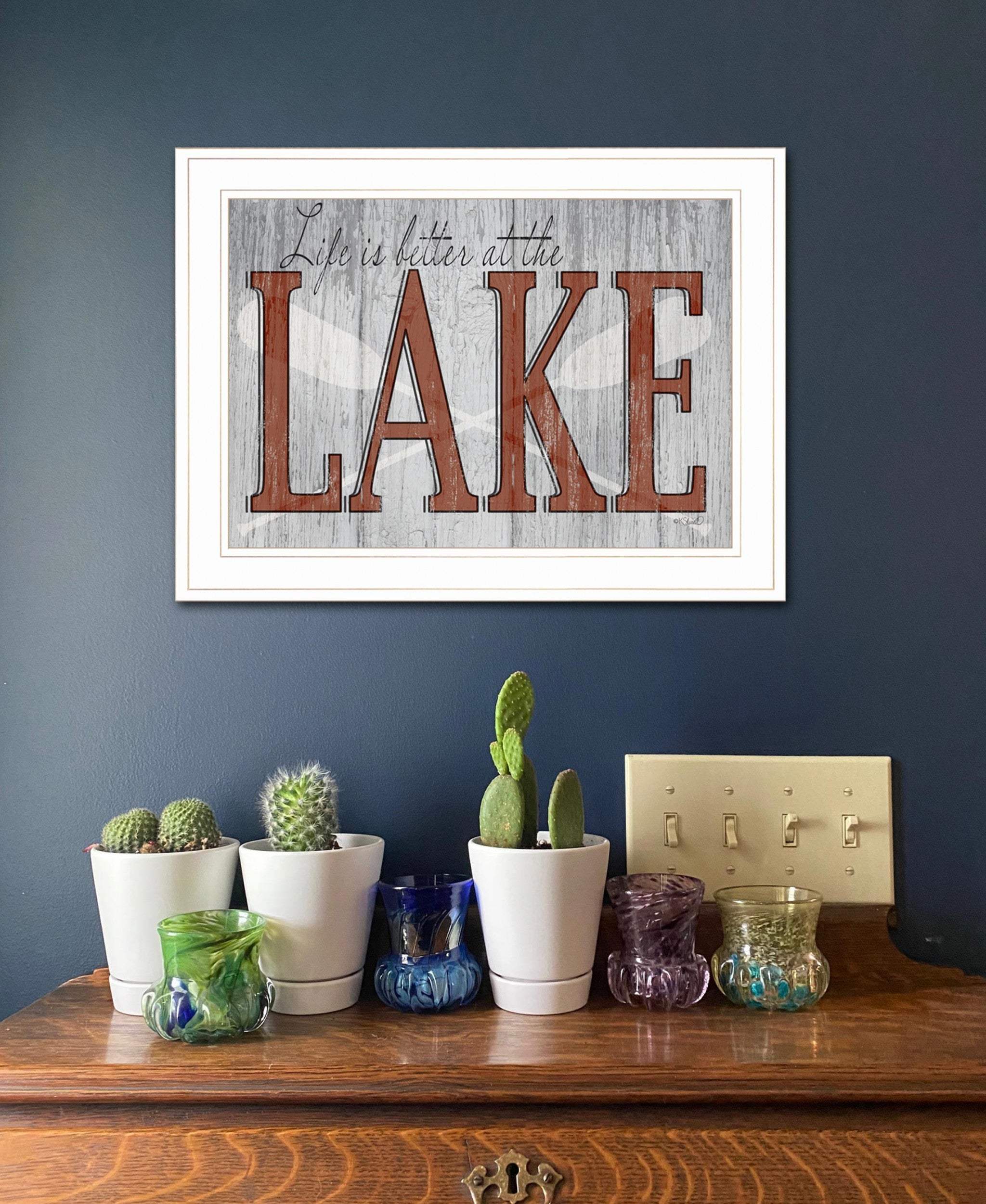 Life is Better at the Lake 1 White Framed Print Wall Art - Image 5