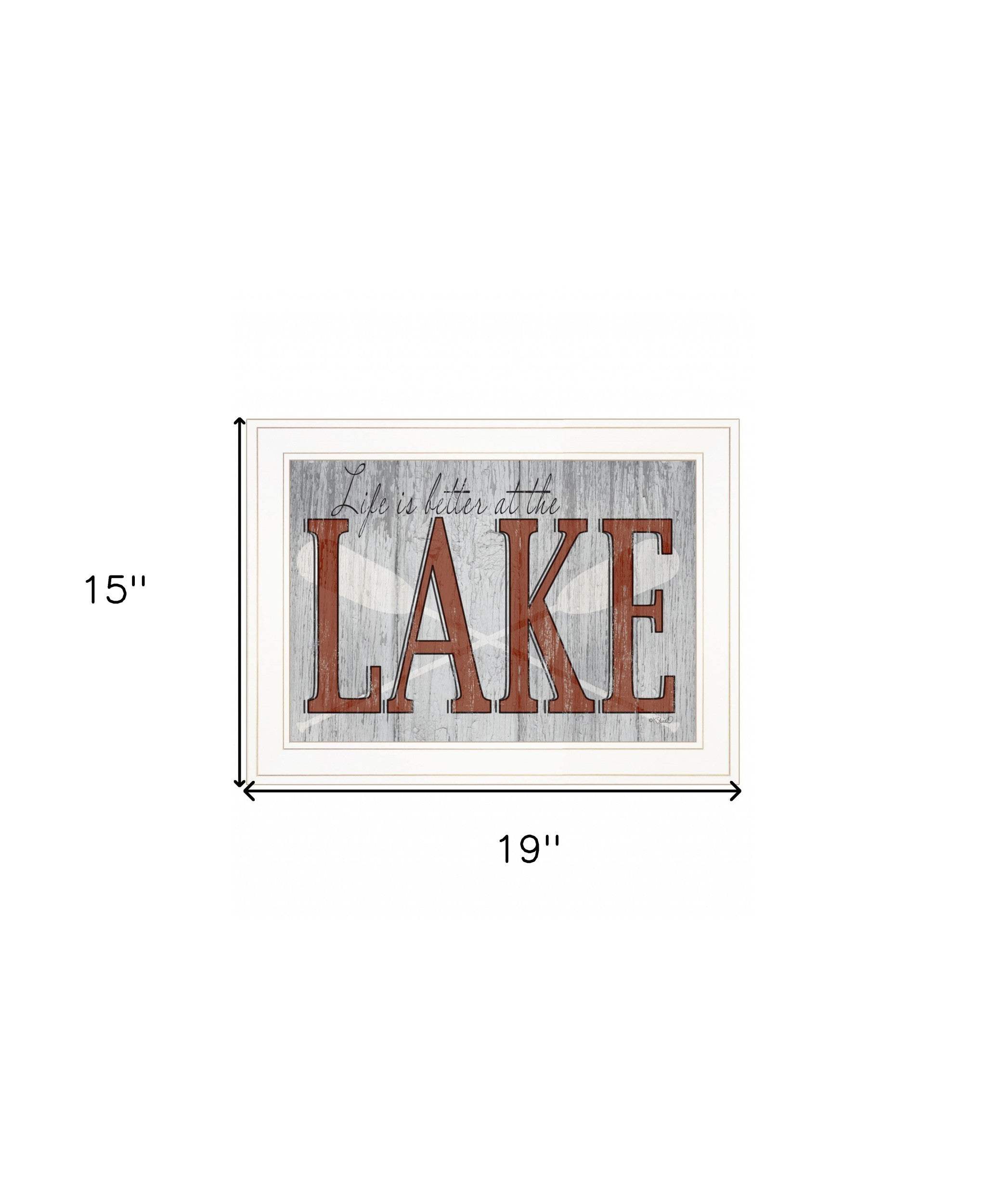 Life is Better at the Lake 1 White Framed Print Wall Art - Image 6