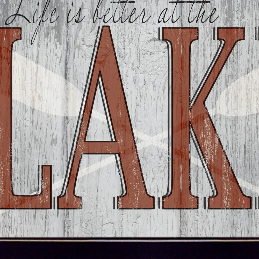Life is Better at the Lake 3 Black Framed Print Wall Art - Image 3