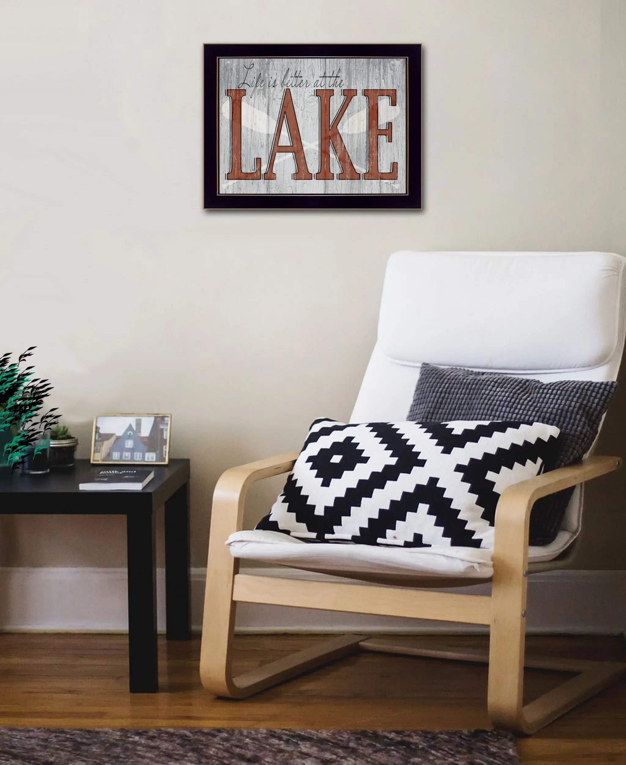 Life is Better at the Lake 3 Black Framed Print Wall Art - Image 5