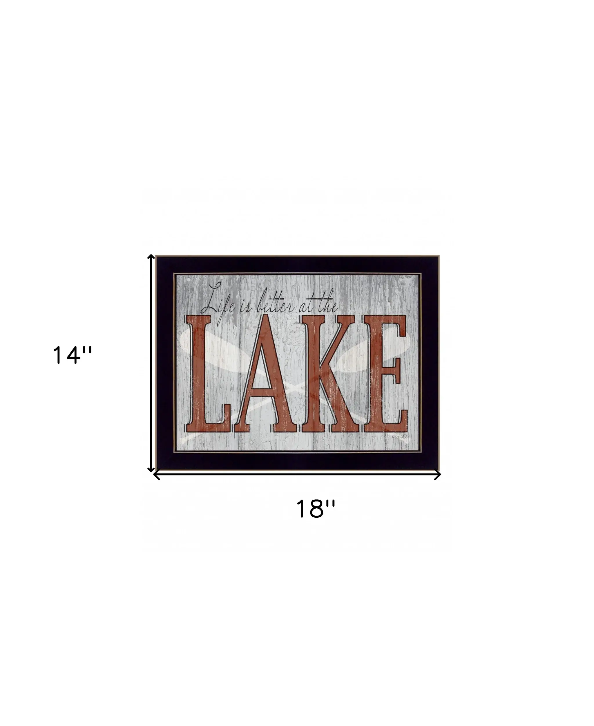 Life is Better at the Lake 3 Black Framed Print Wall Art - Image 6