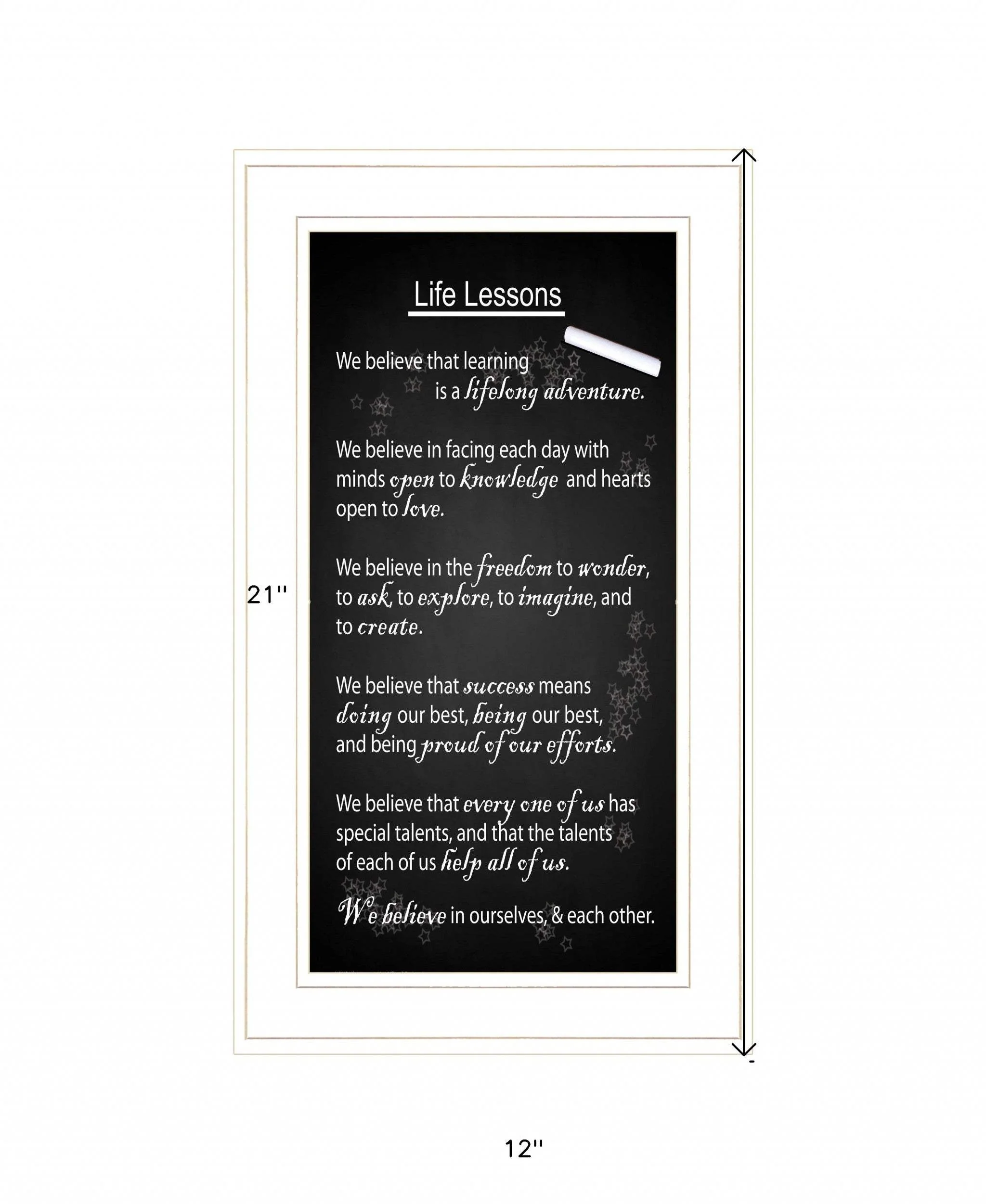 Life Lessons 3 White Framed Print Wall Art - Image 6