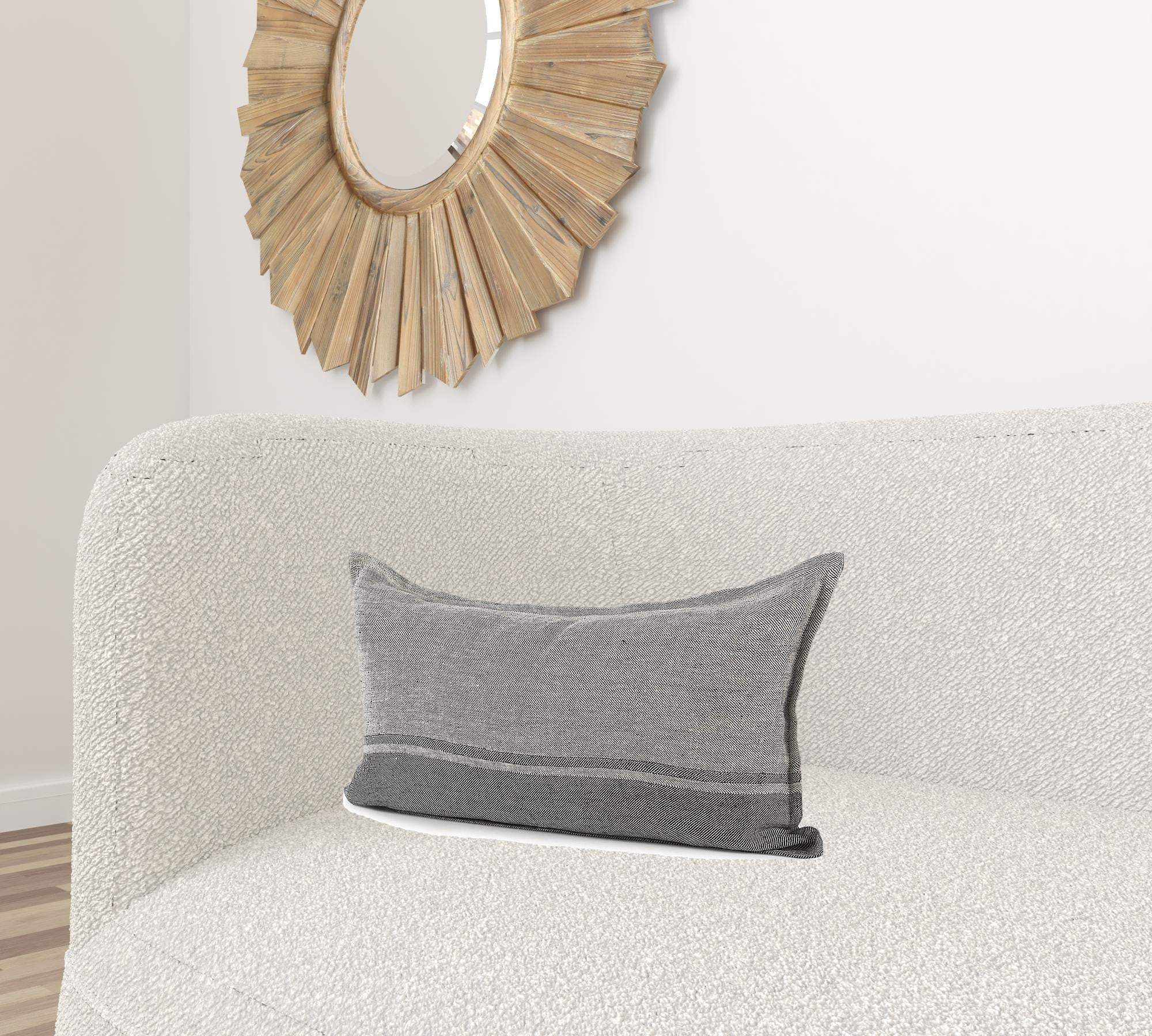 Light And Dark Gray Lumbar Throw Pillow Cover - Image 2
