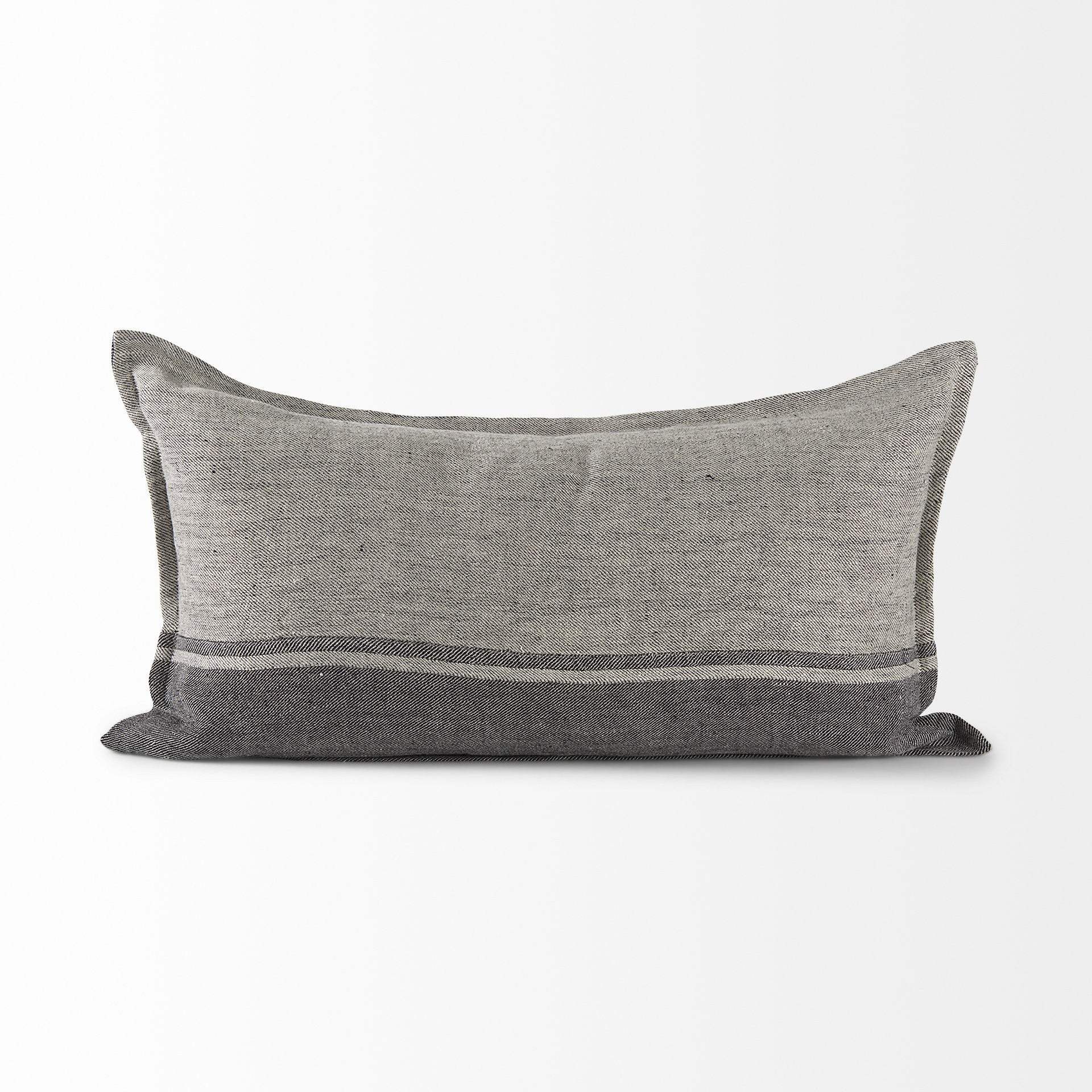 Light And Dark Gray Lumbar Throw Pillow Cover - Image 3