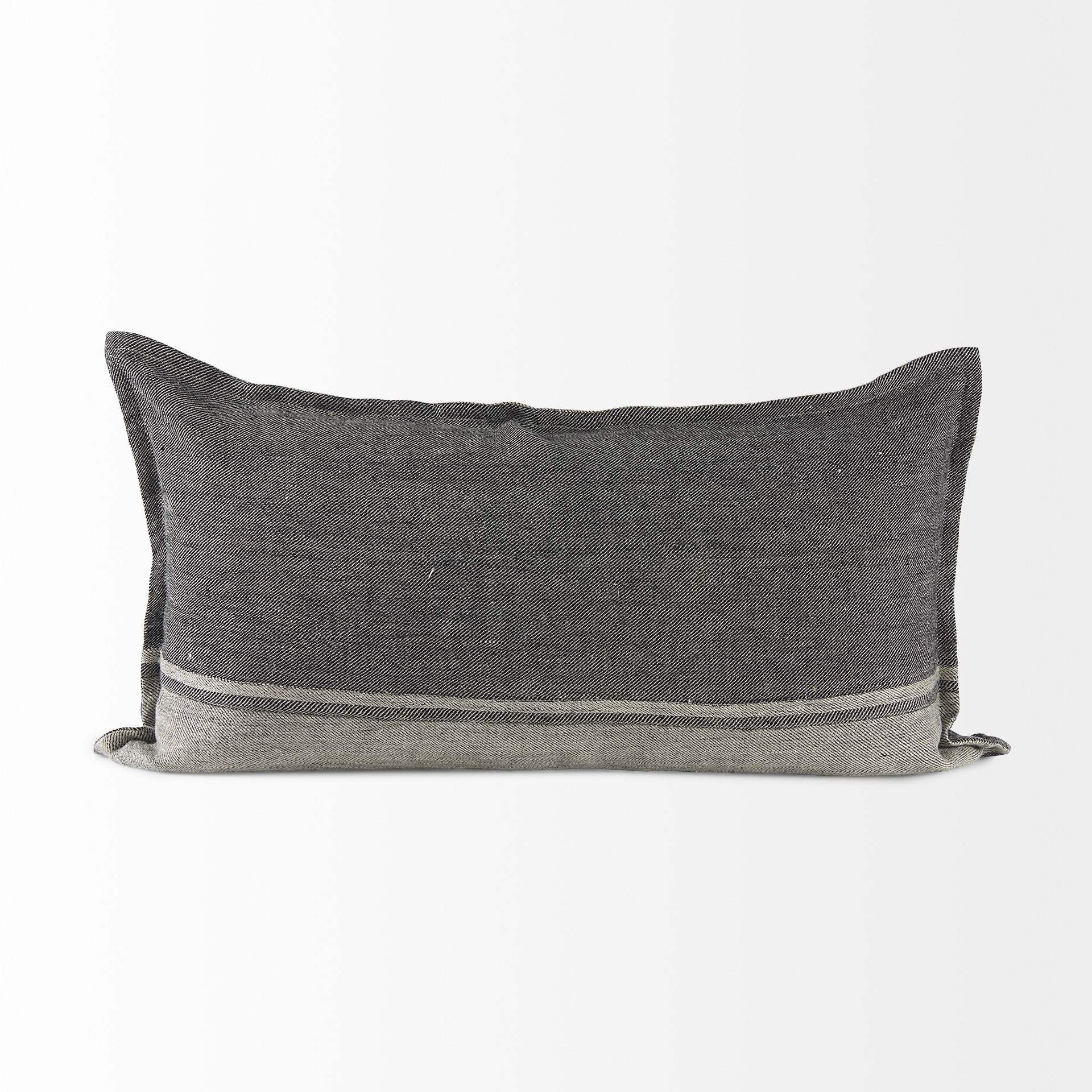 Light And Dark Gray Lumbar Throw Pillow Cover - Image 5