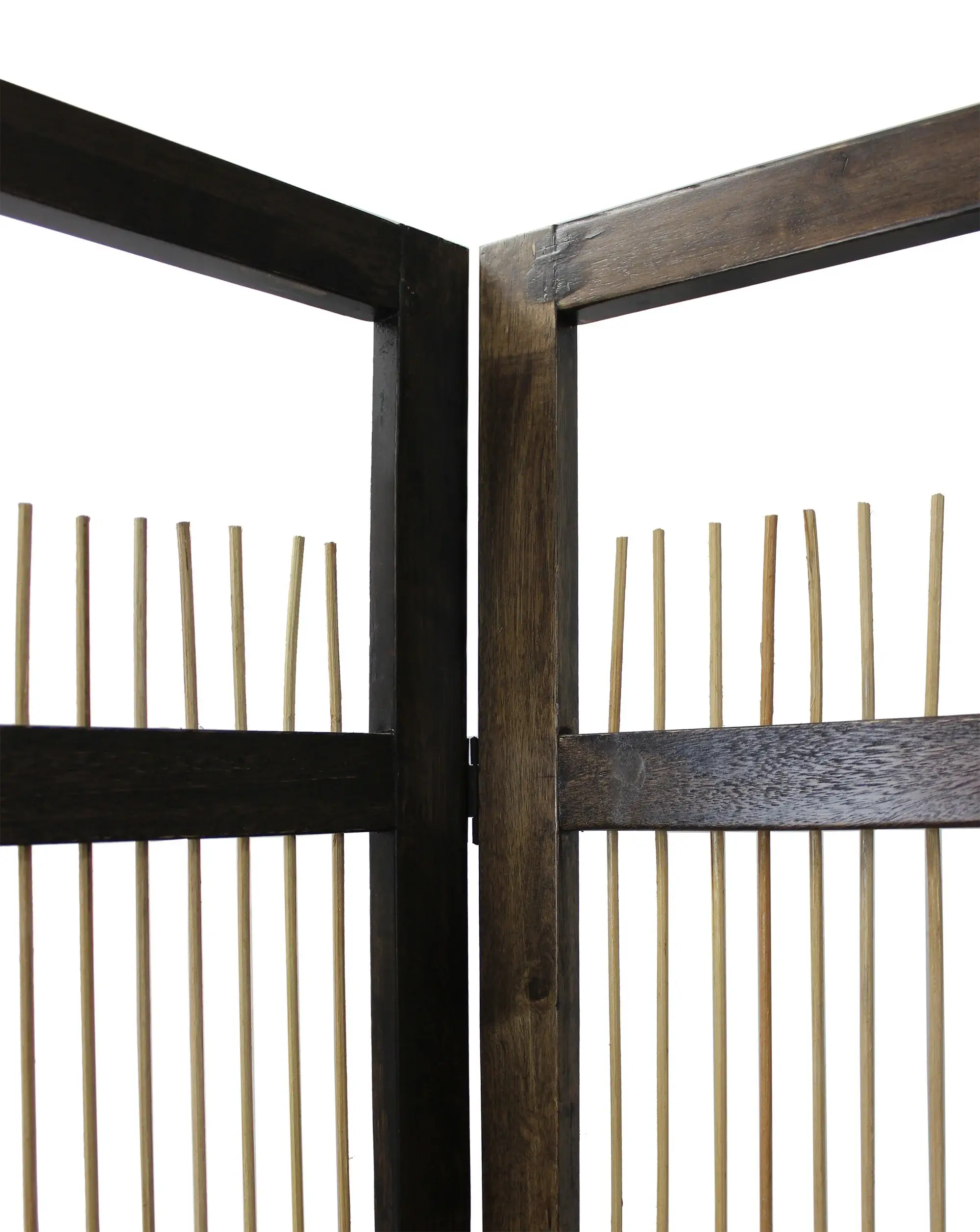 Light and Dark Rattan Three Panel Room Divider Screen - Image 2