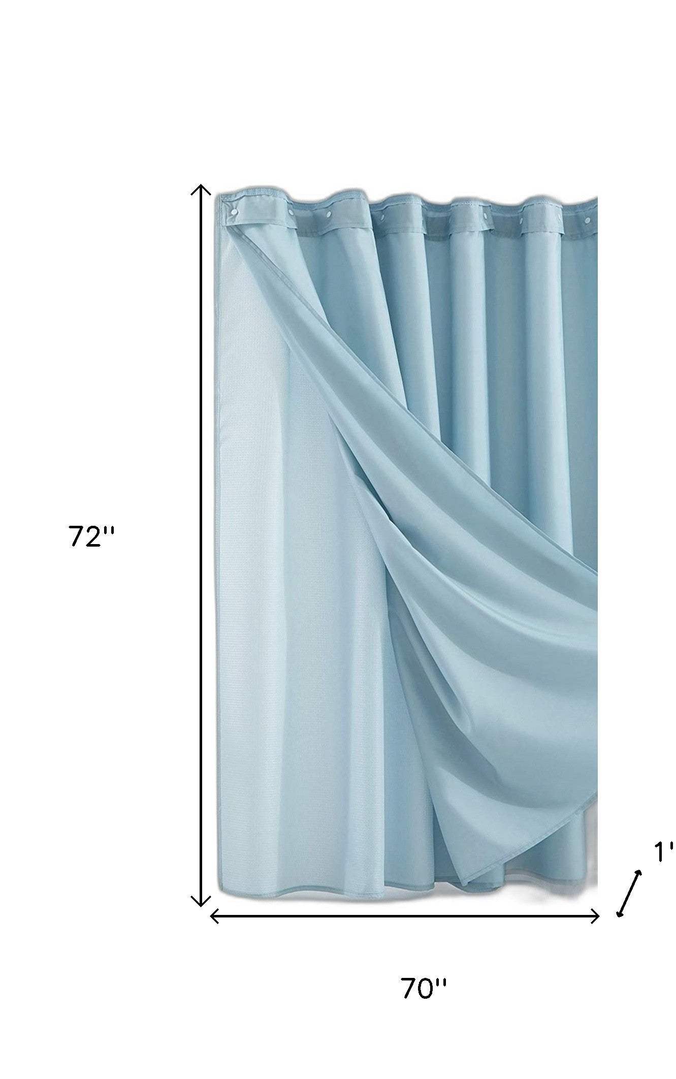 Light Blue Sheer and Grid Shower Curtain and Liner Set - Image 8