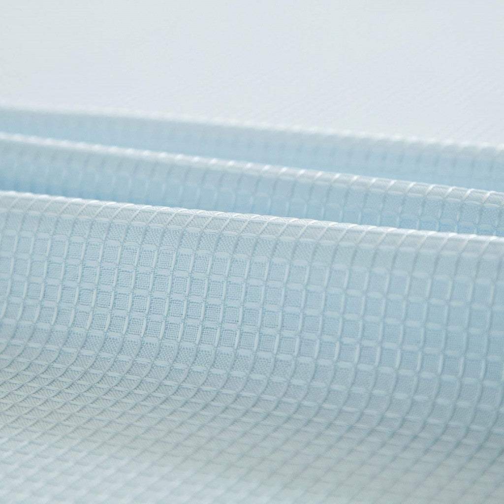 Light Blue Sheer and Grid Shower Curtain and Liner Set - Image 9
