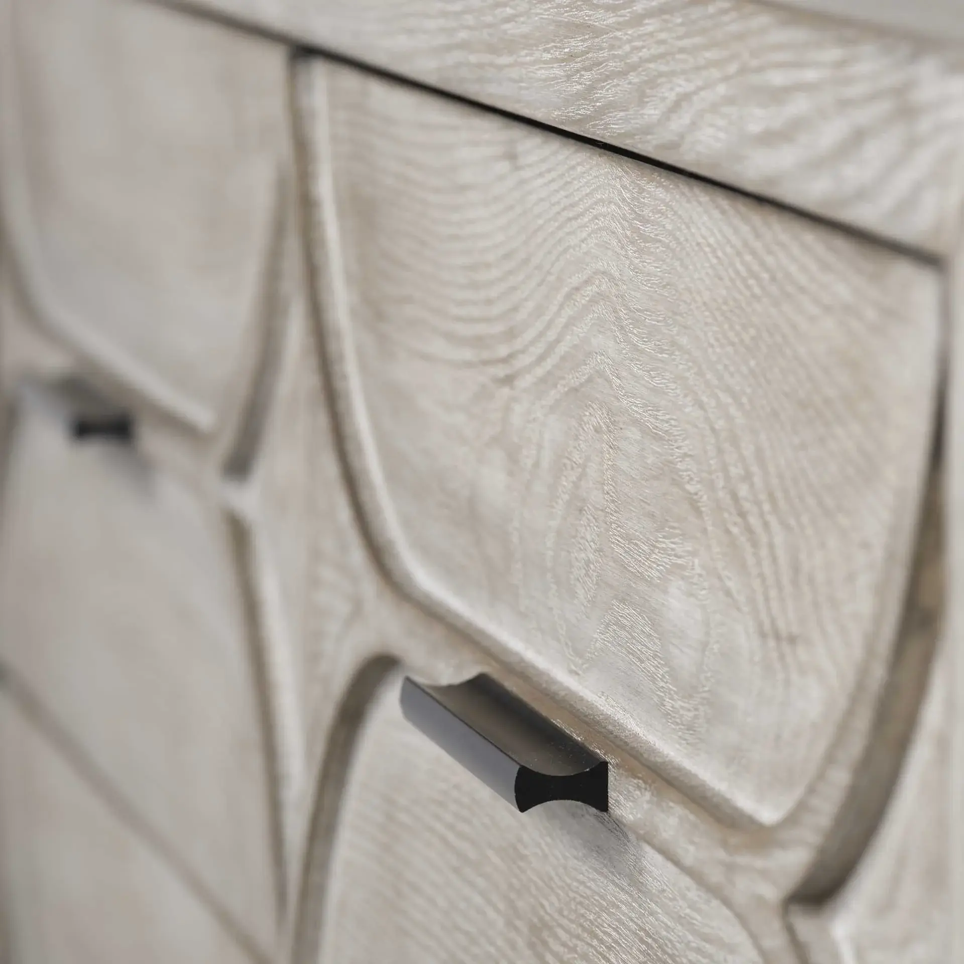 Light Brown And White Solid Mango Wood Finish Sideboard With 9 Drawers - Image 7