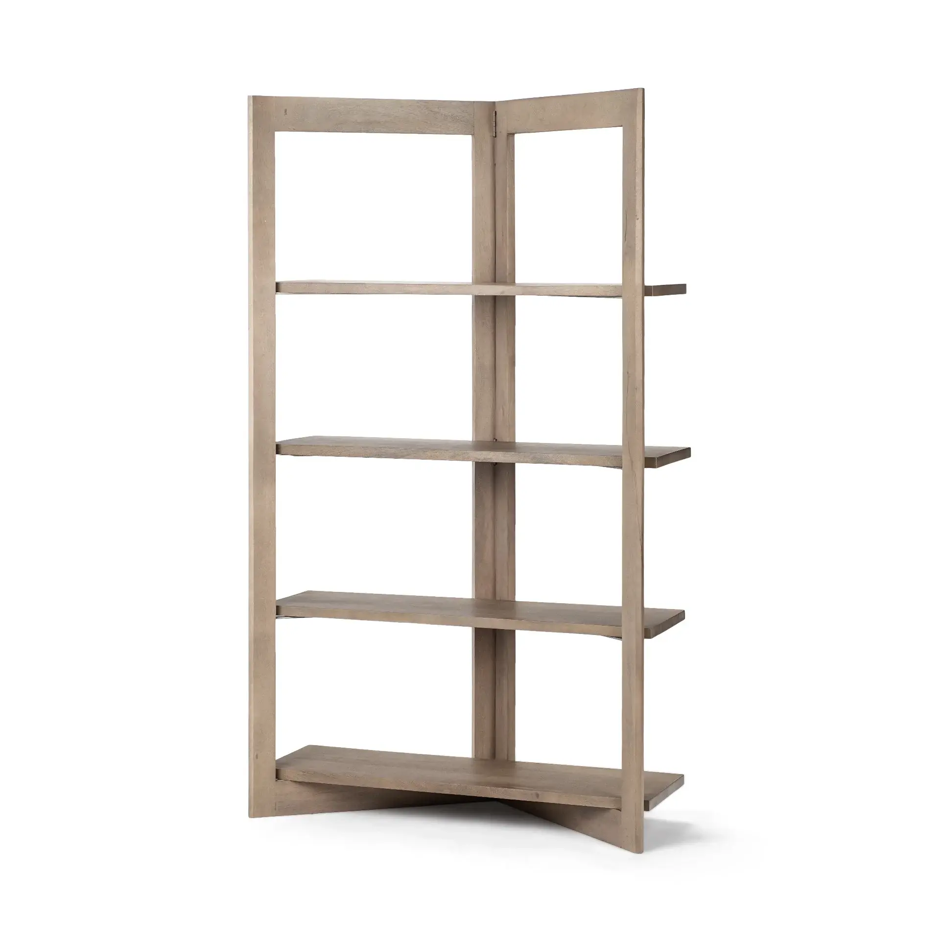 Light Brown Wood Shelving Unit With 4 Shelves - Image 2