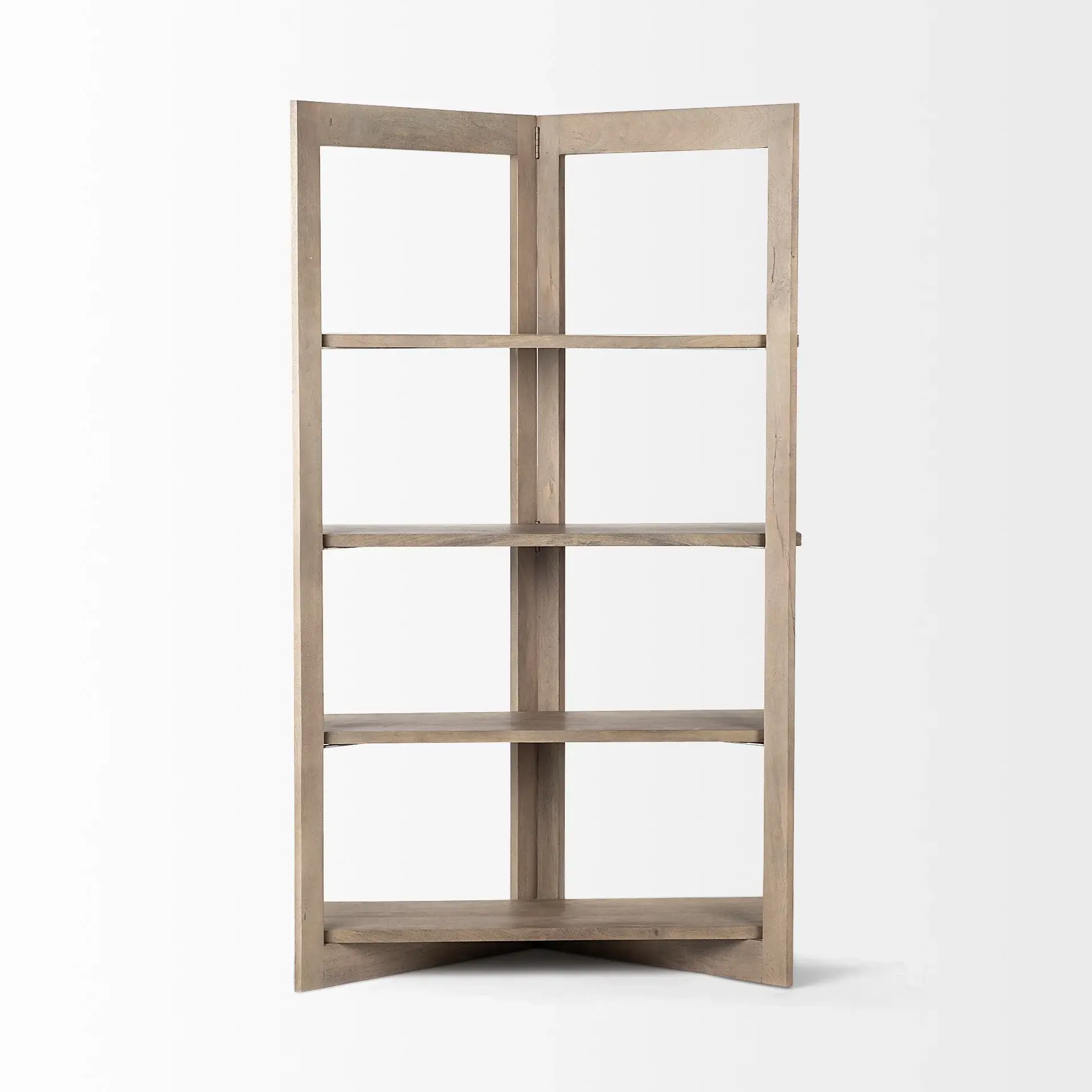 Light Brown Wood Shelving Unit With 4 Shelves - Image 3