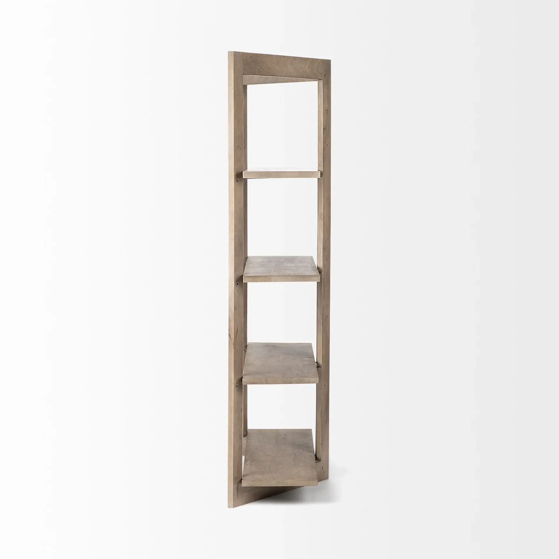 Light Brown Wood Shelving Unit With 4 Shelves - Image 4