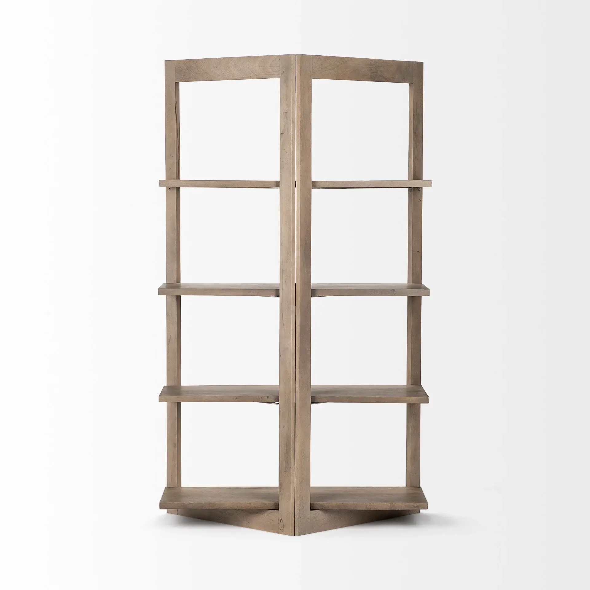 Light Brown Wood Shelving Unit With 4 Shelves - Image 5