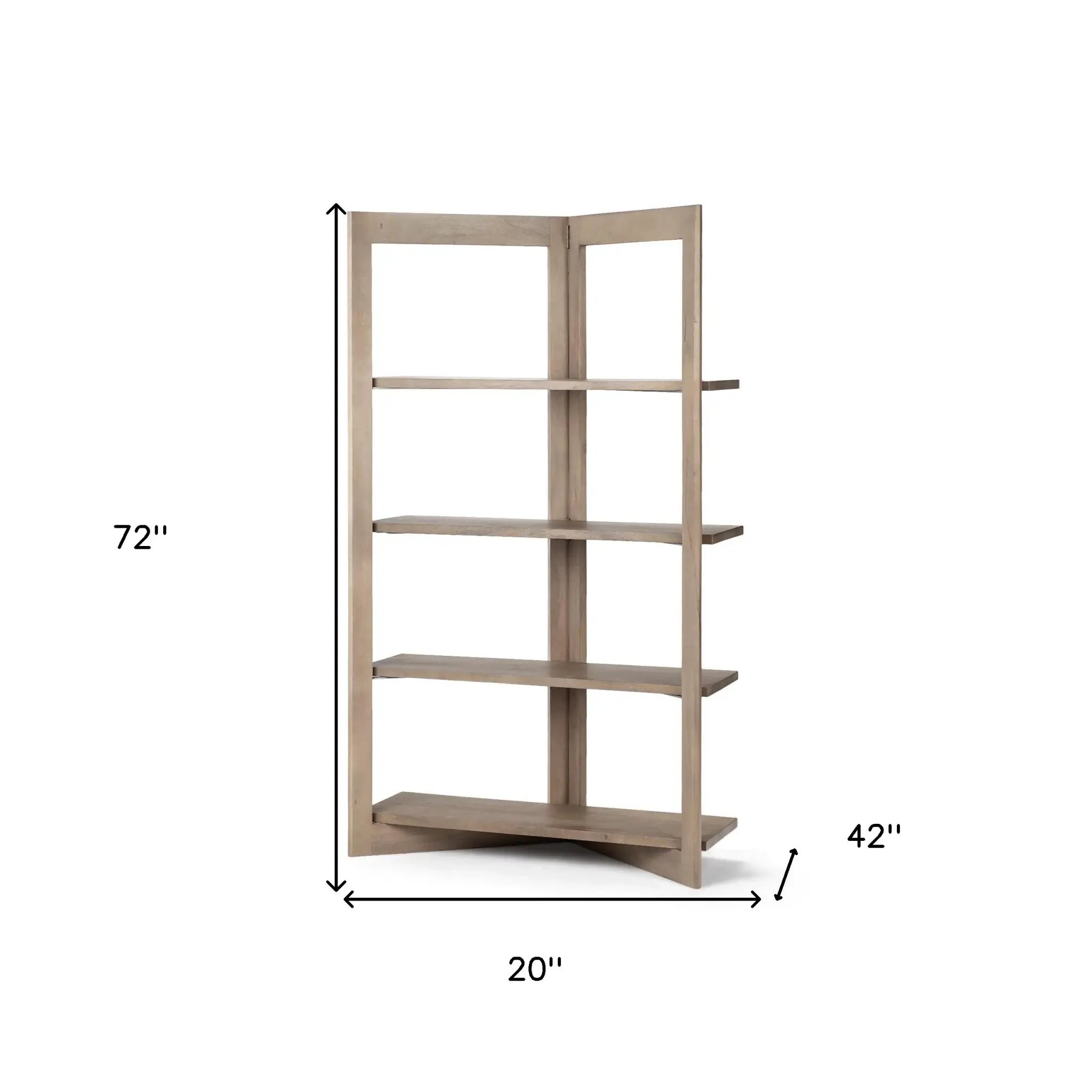 Light Brown Wood Shelving Unit With 4 Shelves - Image 9