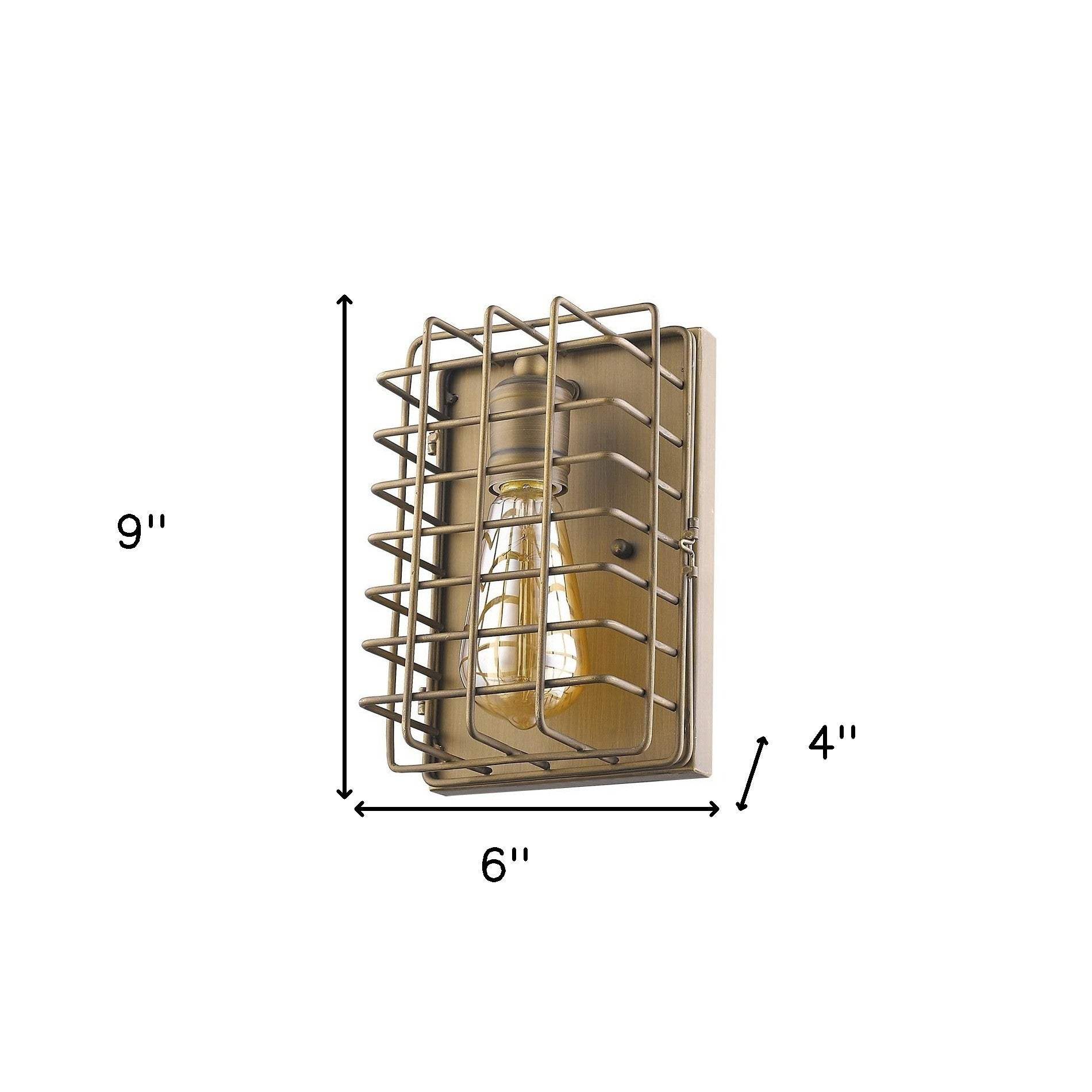 Light Gold Cage Wall Sconce - Image 4