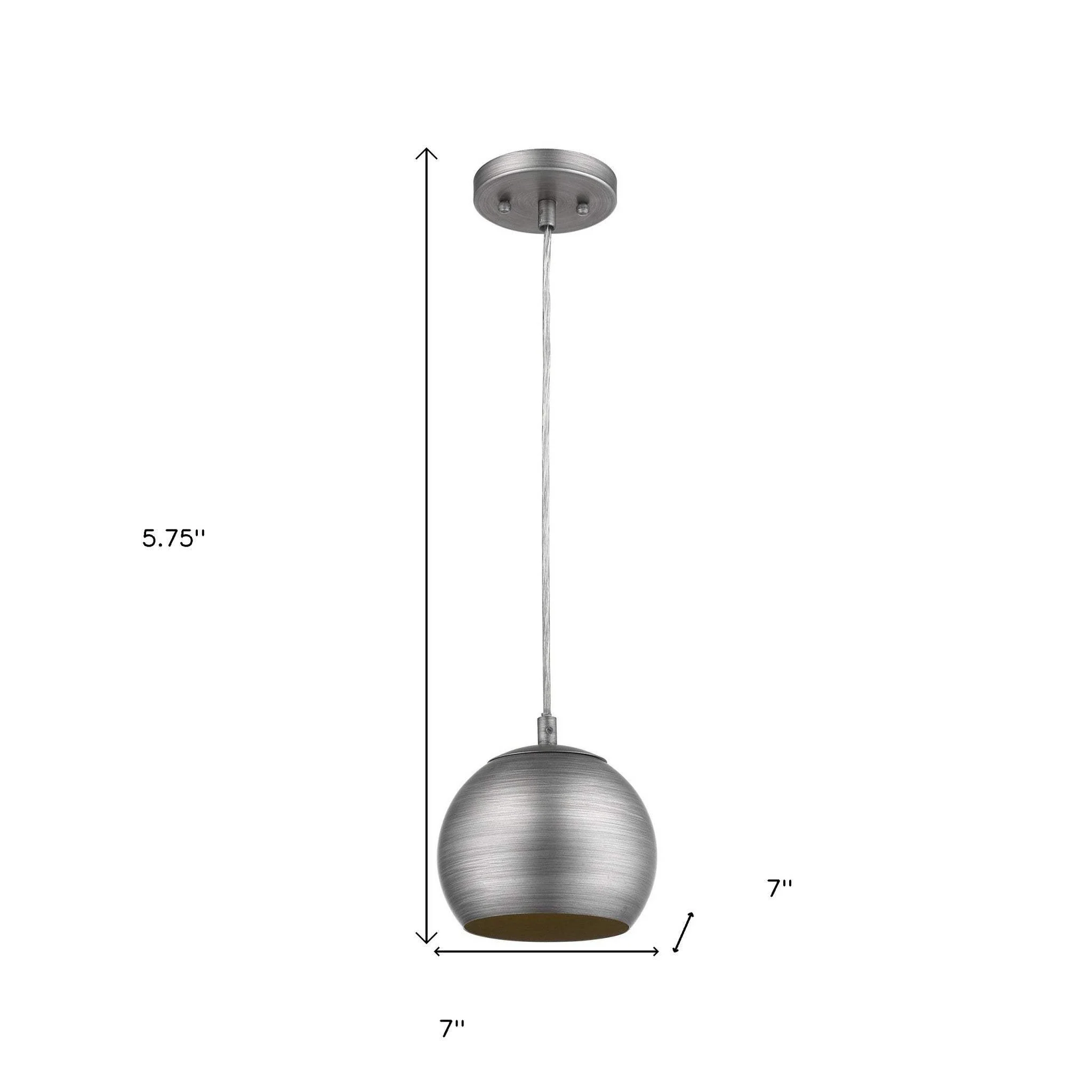 Light Gray and Gold Hanging Dome Light - Image 4