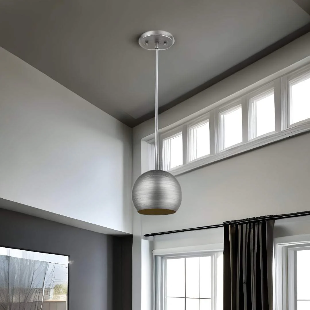 Light Gray and Gold Hanging Dome Light - Image 5
