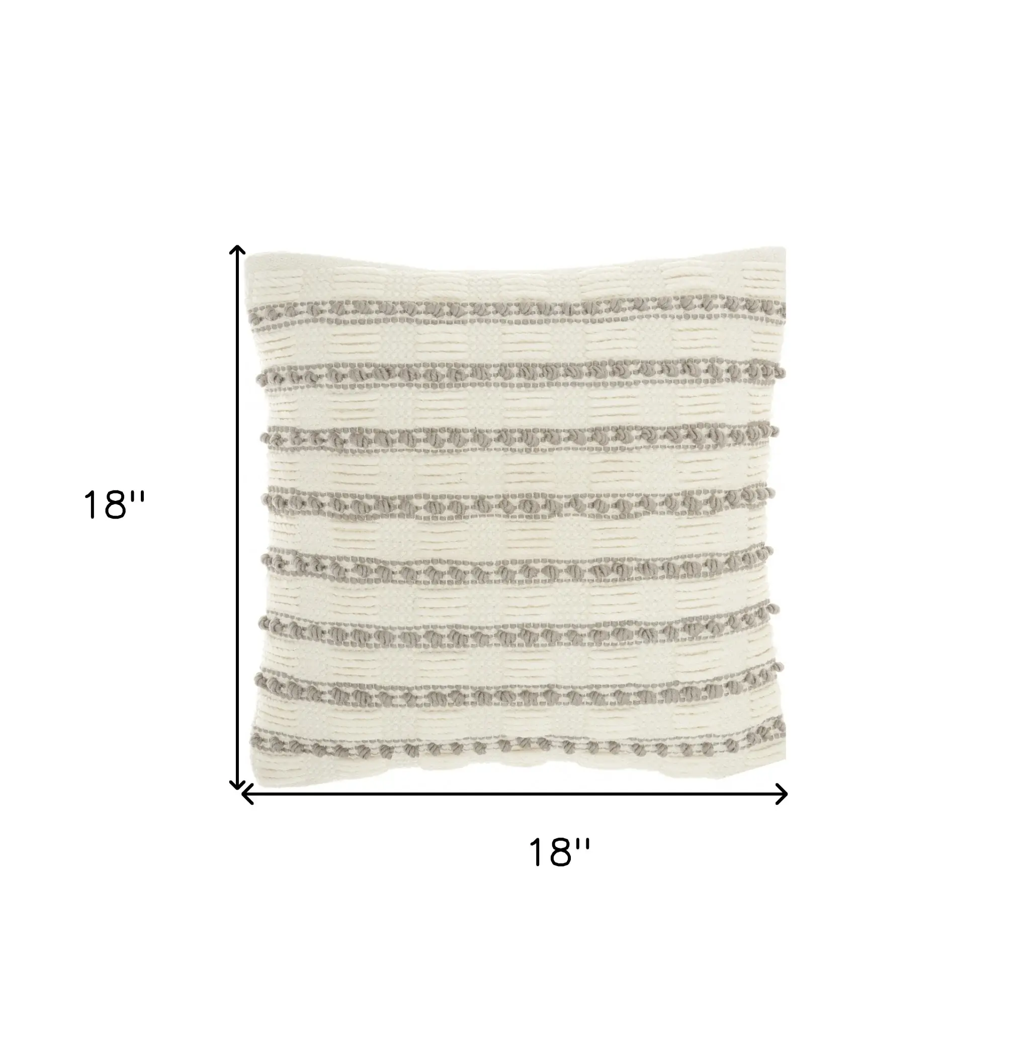 Light Gray And Ivory Textured Stripes Throw Pillow - Image 4
