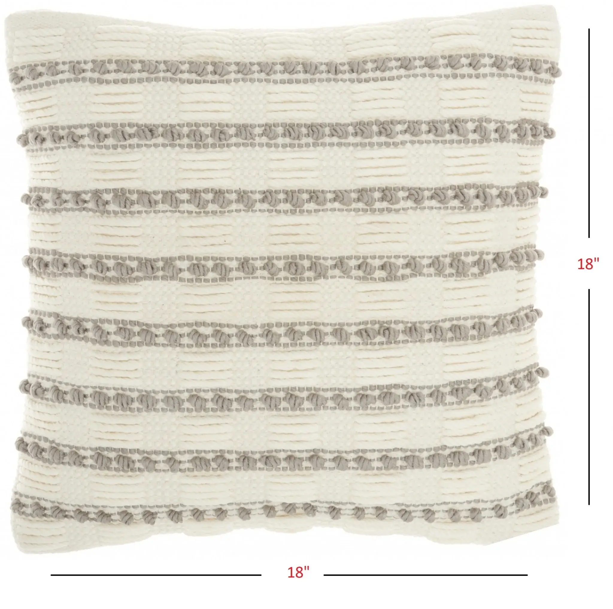 Light Gray And Ivory Textured Stripes Throw Pillow - Image 5