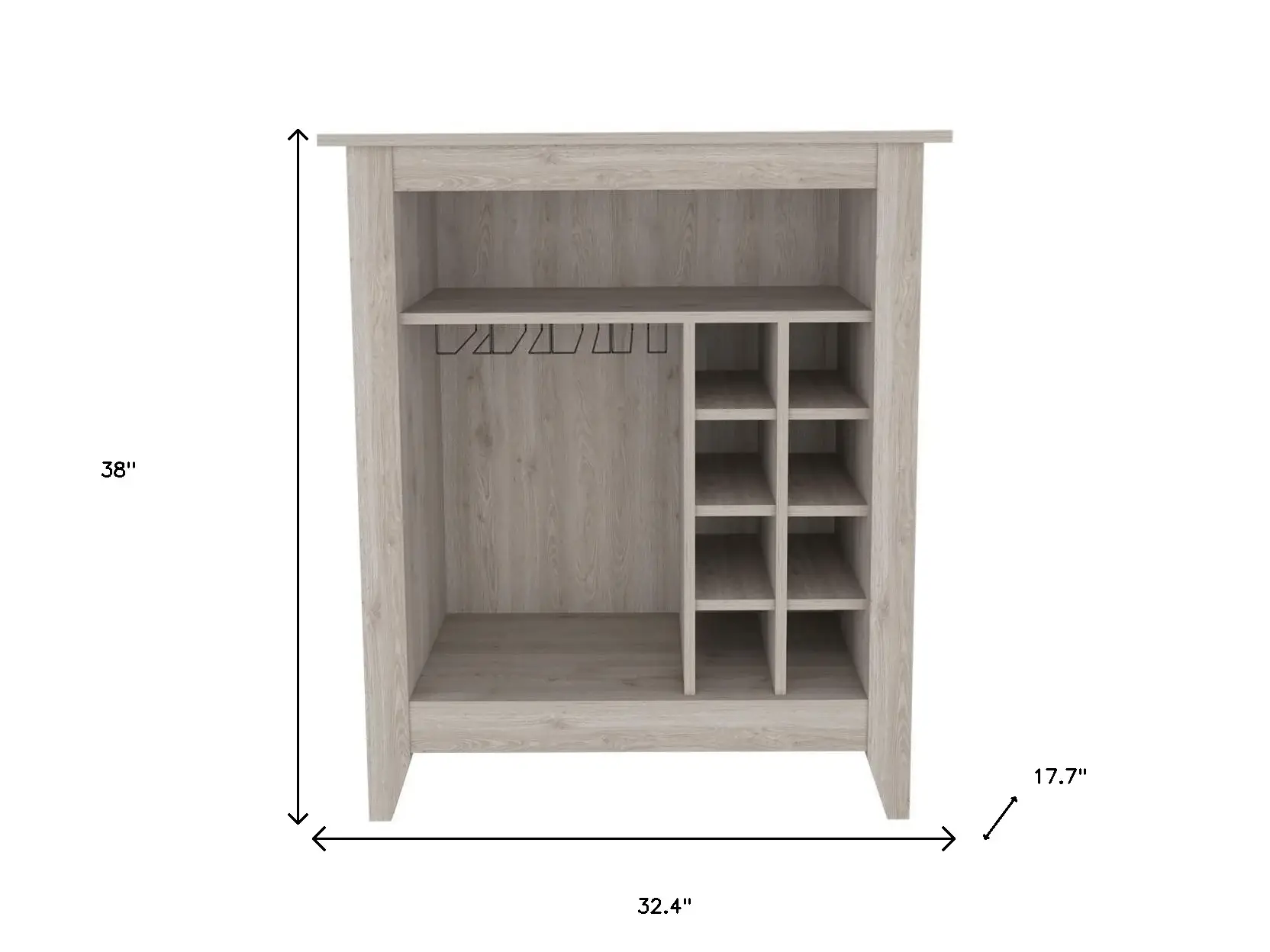 Light Gray Bar Cart With Wine Storage - Image 4
