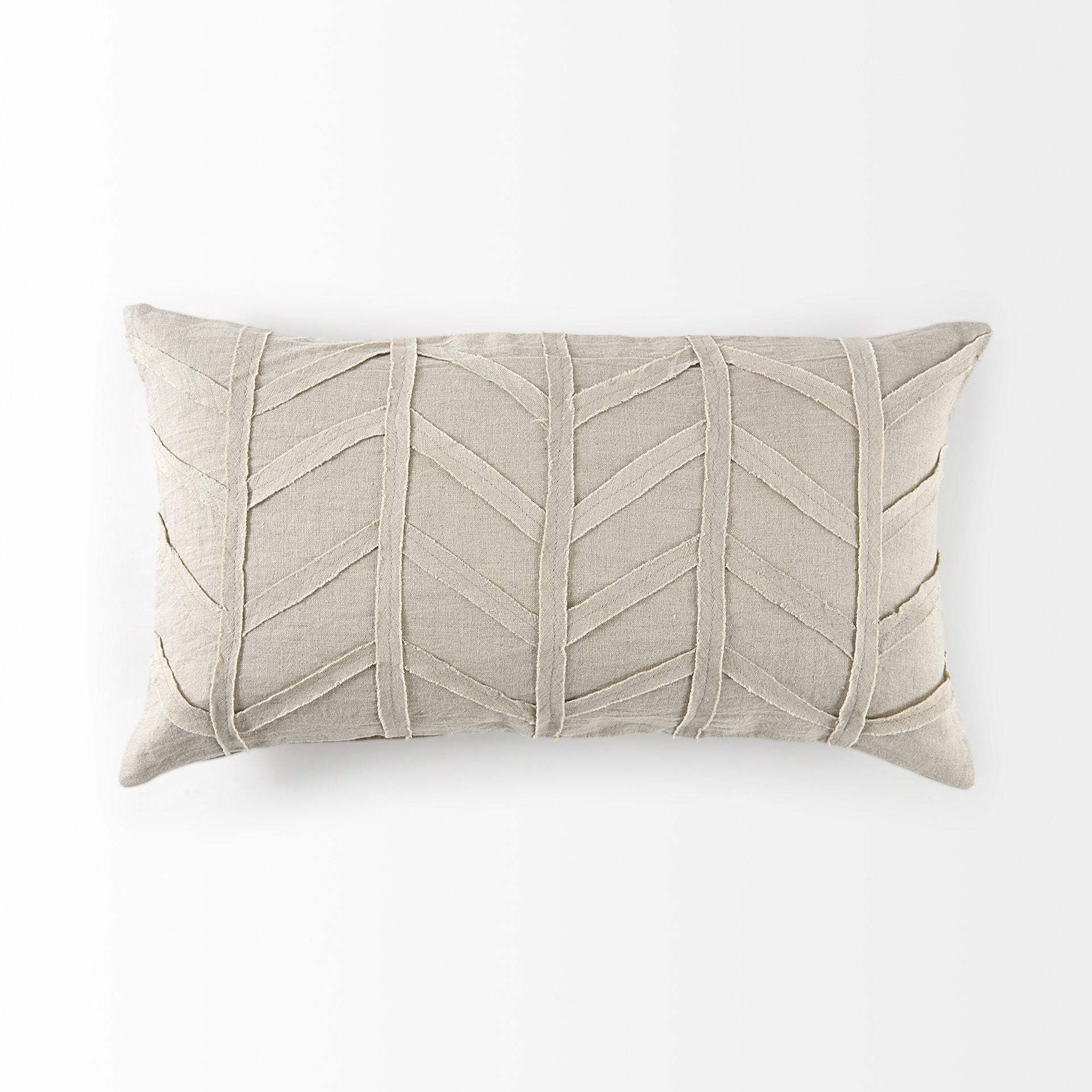 Light Gray Chevron Textured Lumbar Pillow Cover - Image 6