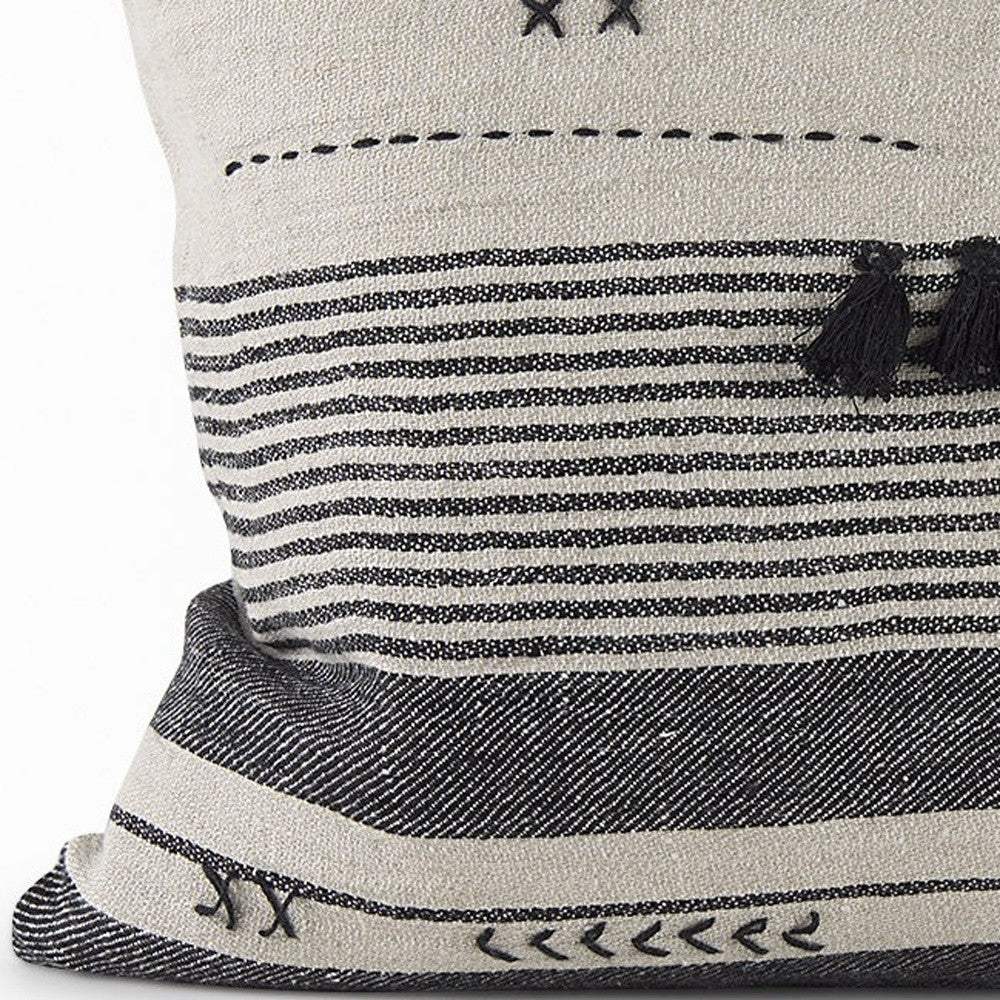 Light Gray Detailed Lumbar Throw Pillow Cover - Image 7