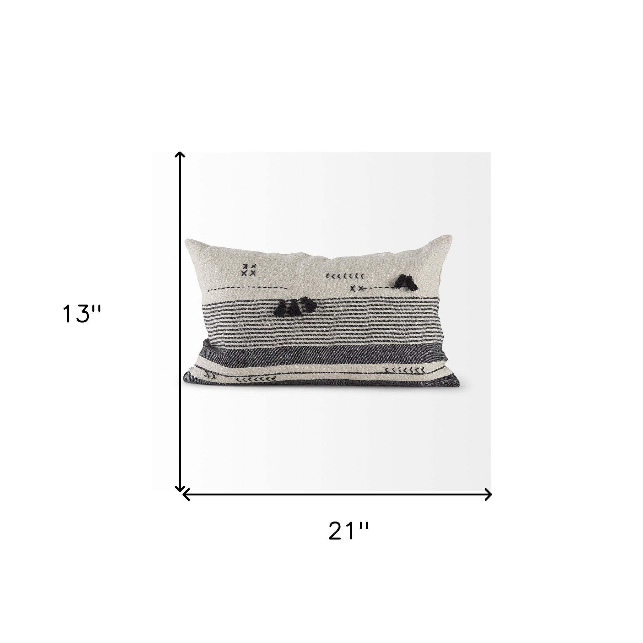 Light Gray Detailed Lumbar Throw Pillow Cover - Image 9