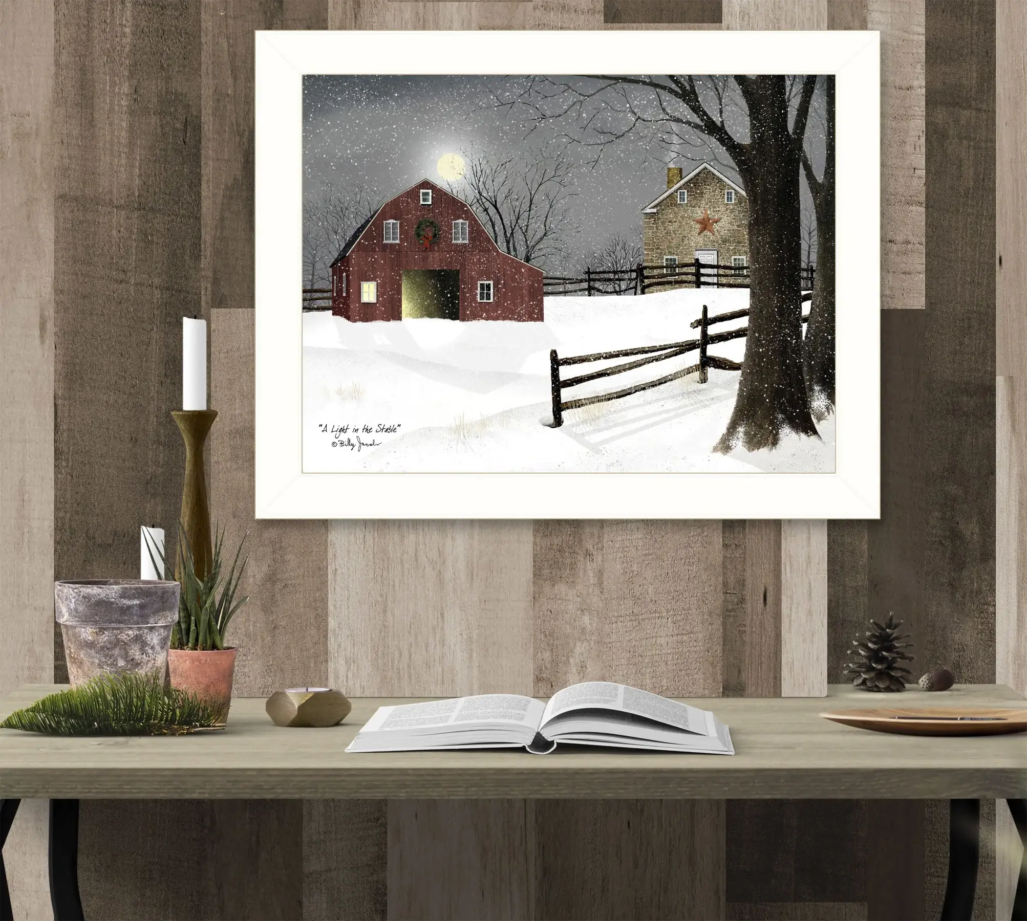 Light in the Stable 1 White Framed Print Wall Art - Image 4