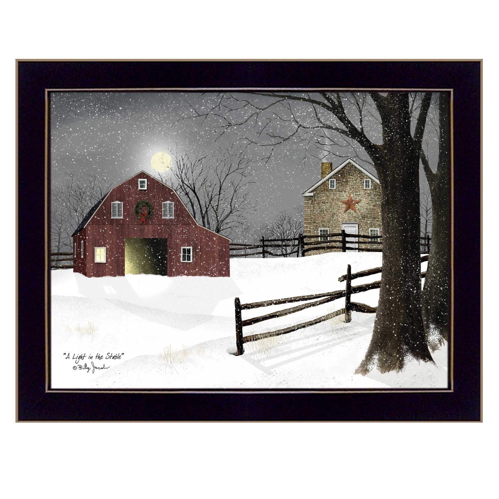Light in the Stable 2 Black Framed Print Wall Art - Image 2