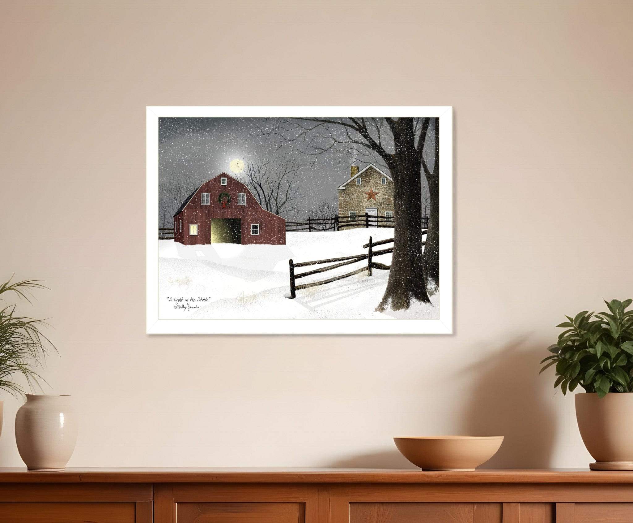 Light in the Stable 3 White Framed Print Wall Art - Image 2