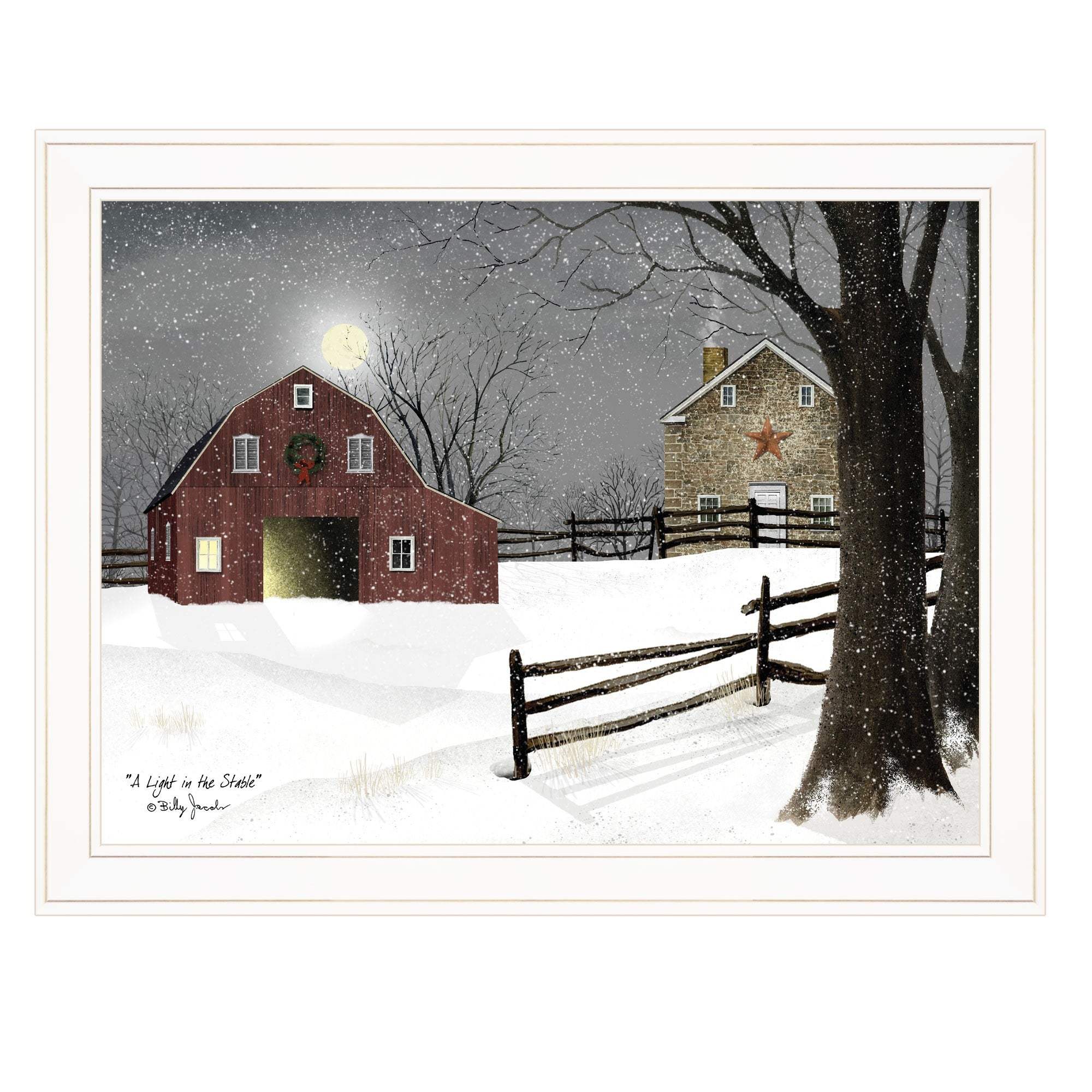 Light in the Stable 5 White Framed Print Wall Art - Image 2