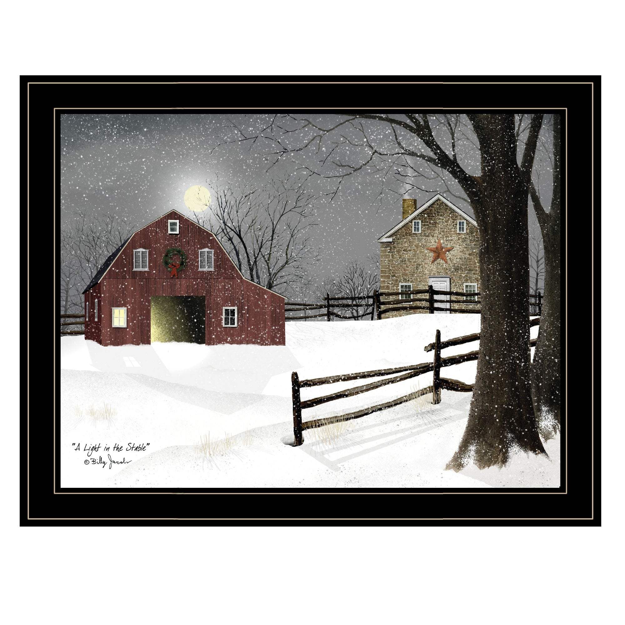 Light in the Stable 7 Black Framed Print Wall Art - Image 2