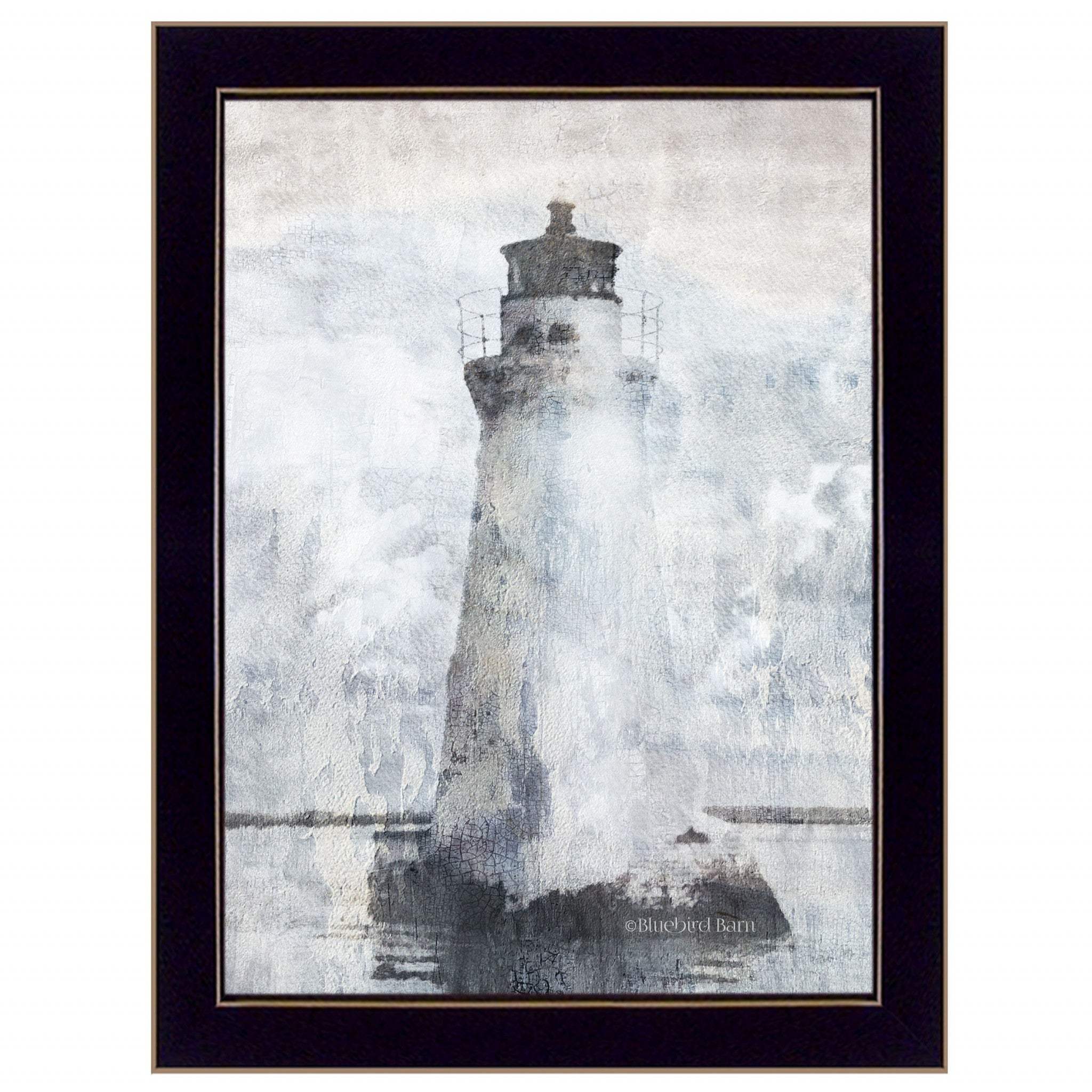 Lighthouse 3 Black Framed Print Wall Art - Image 2