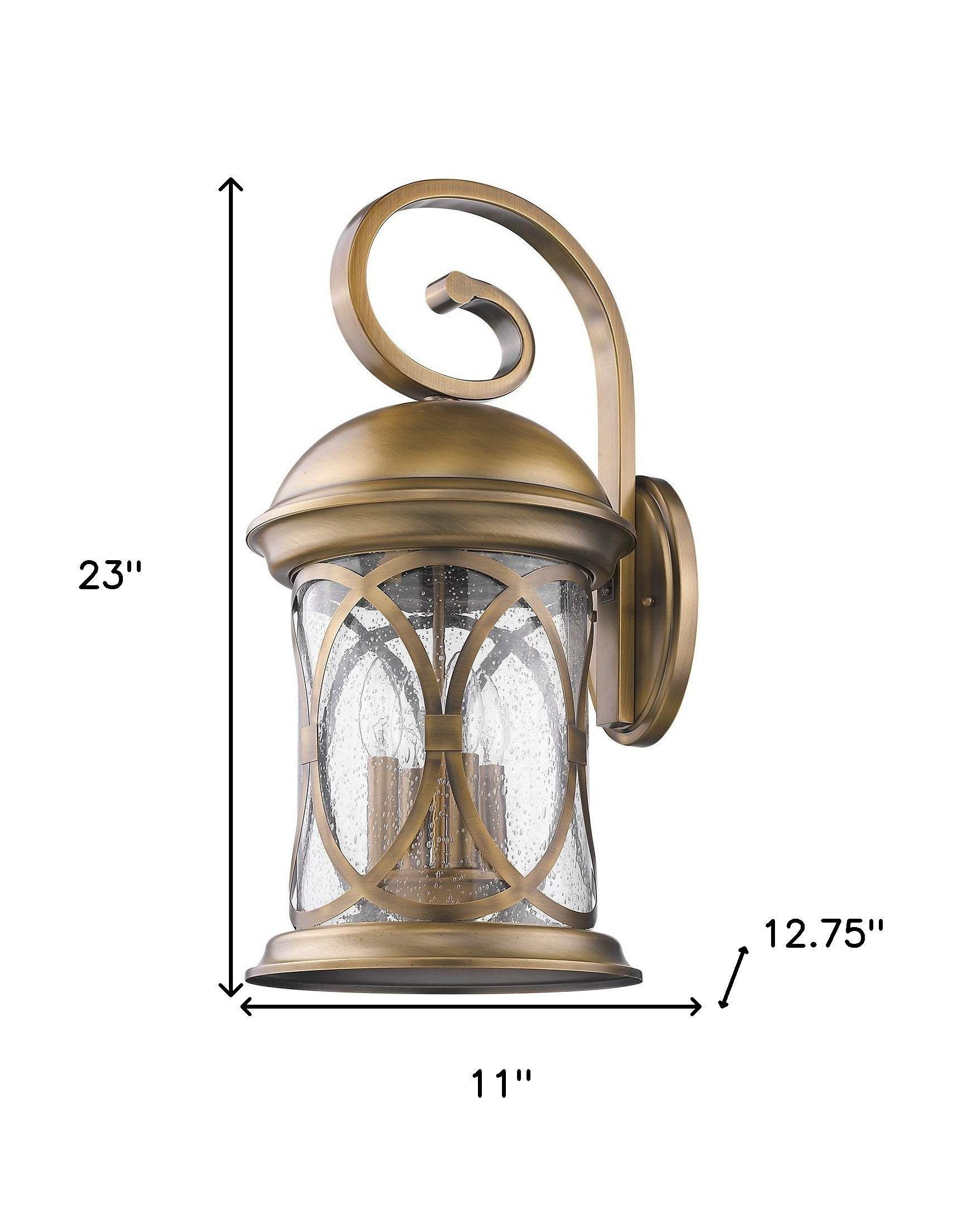Lincoln 4-Light Antique Brass Wall Light - Image 5
