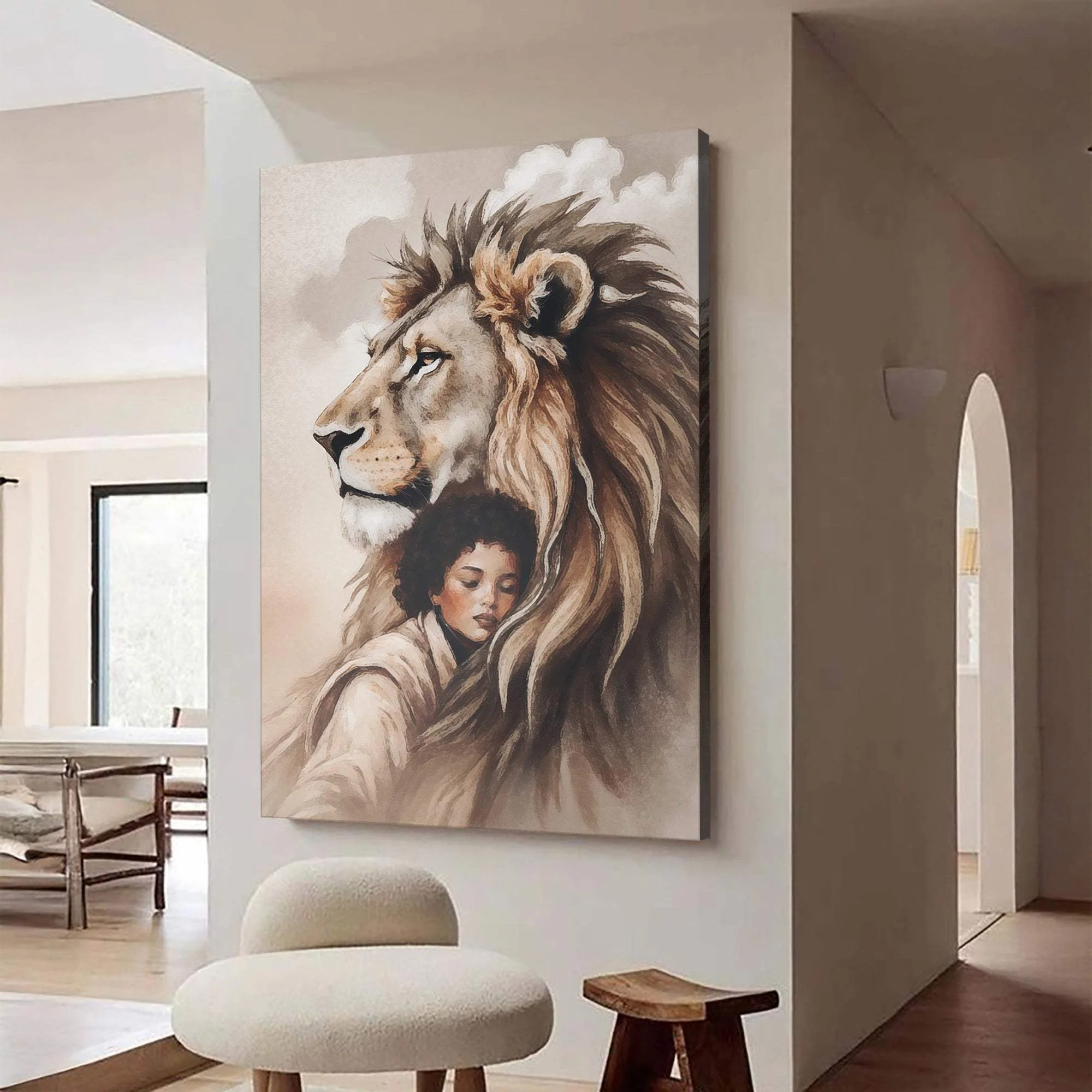 Lion And Girl Faith Wall Art - Image 2