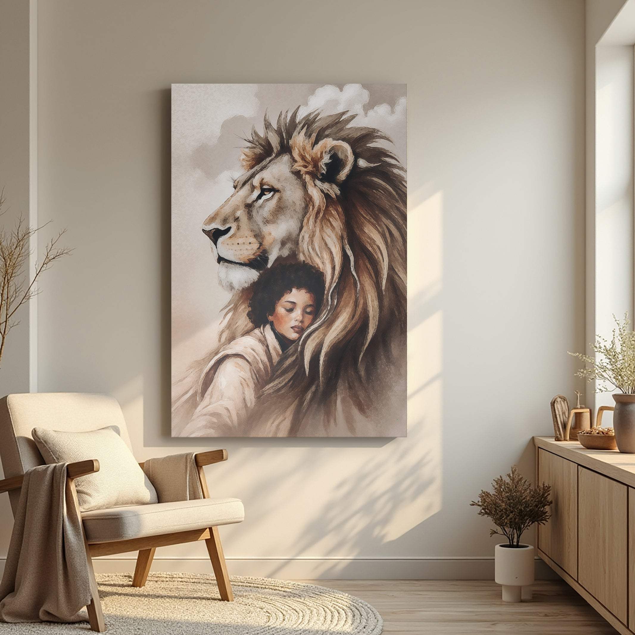 Lion And Girl Faith Wall Art - Image 3
