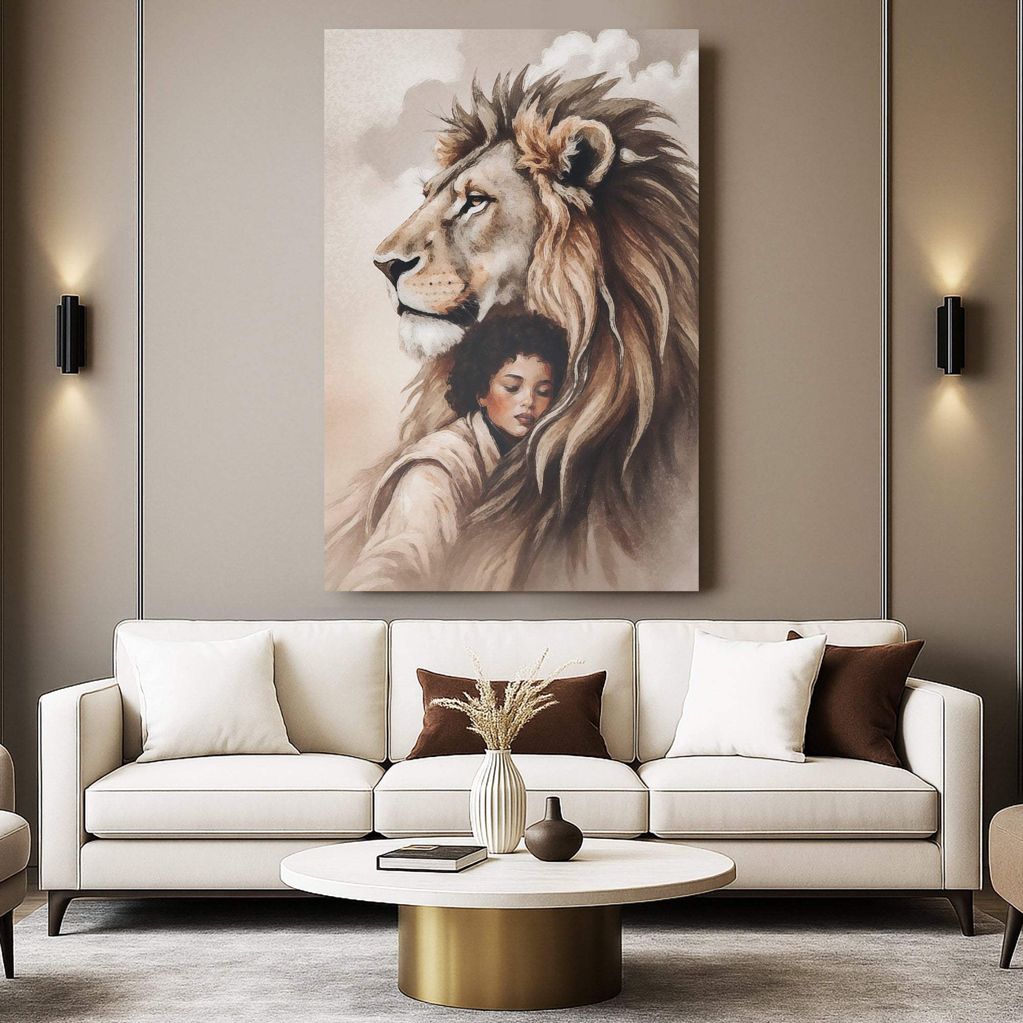 Lion And Girl Faith Wall Art - Image 4