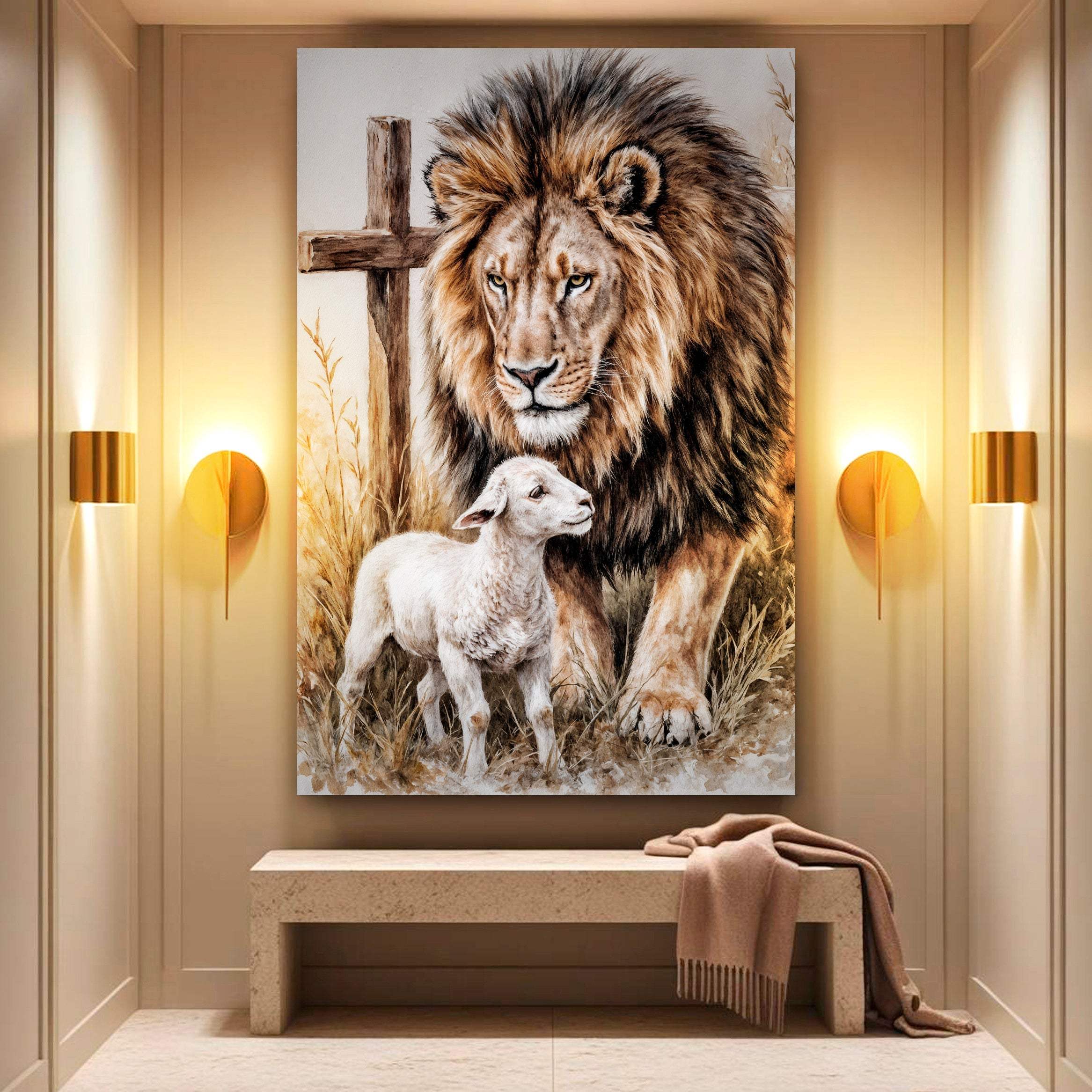 Lion And Sheep Faith Wall Art II - Image 3