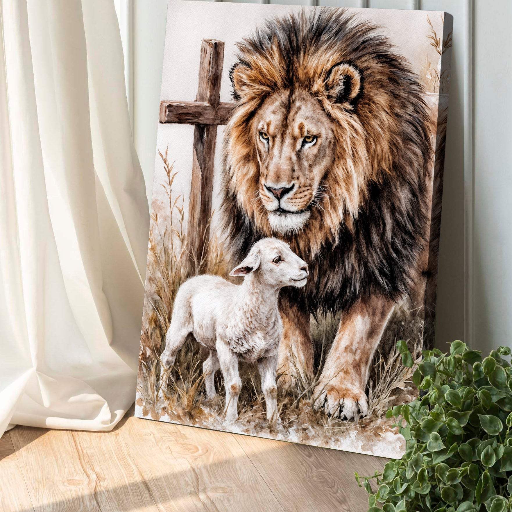 Lion And Sheep Faith Wall Art II - Image 5