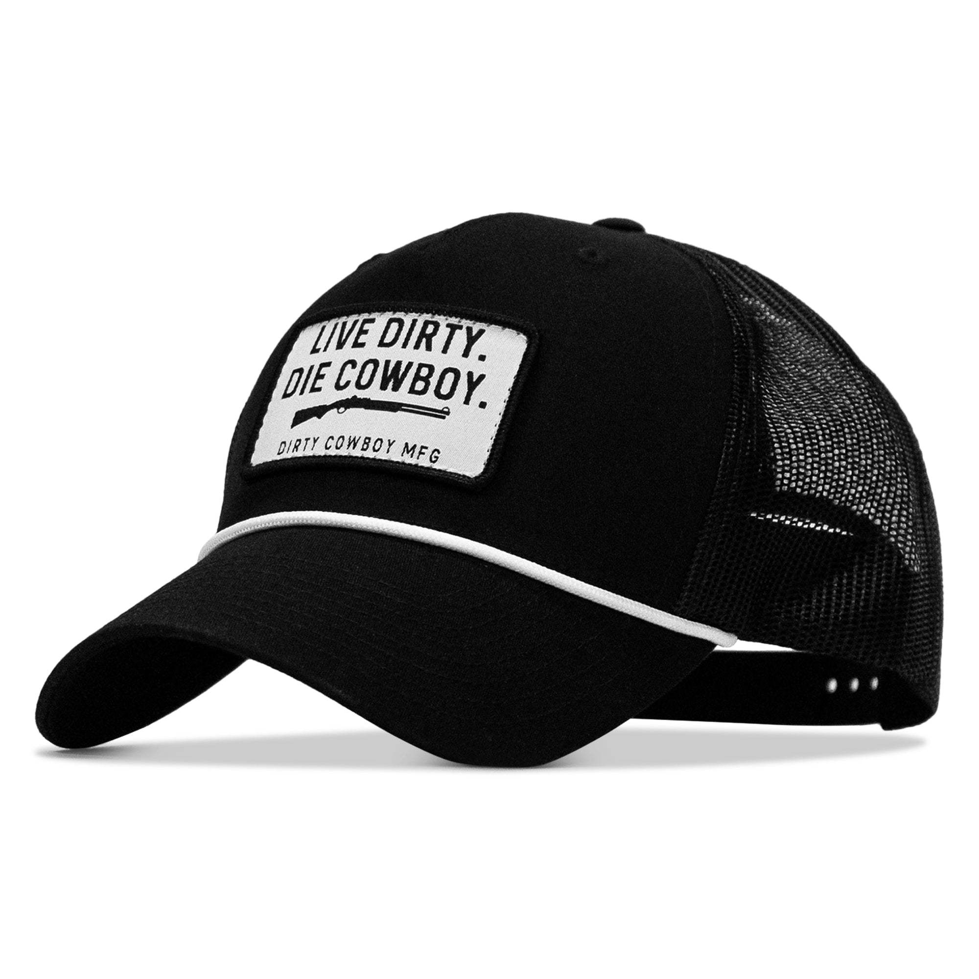 Live Dirty Die Cowboy Patch Rope Snapback Hat - Image 2