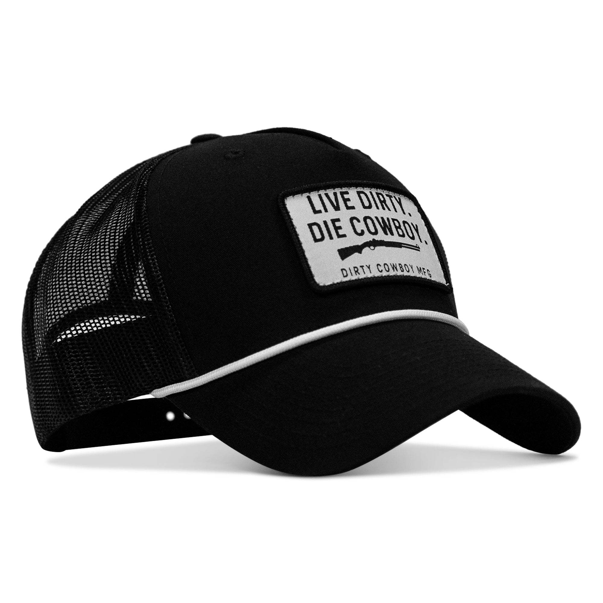 Live Dirty Die Cowboy Patch Rope Snapback Hat - Image 3