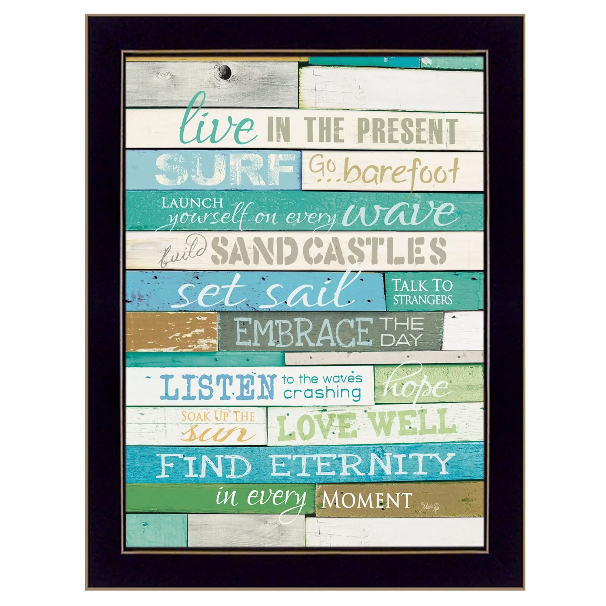 Live in the Present 1 Black Framed Print Wall Art - Image 2