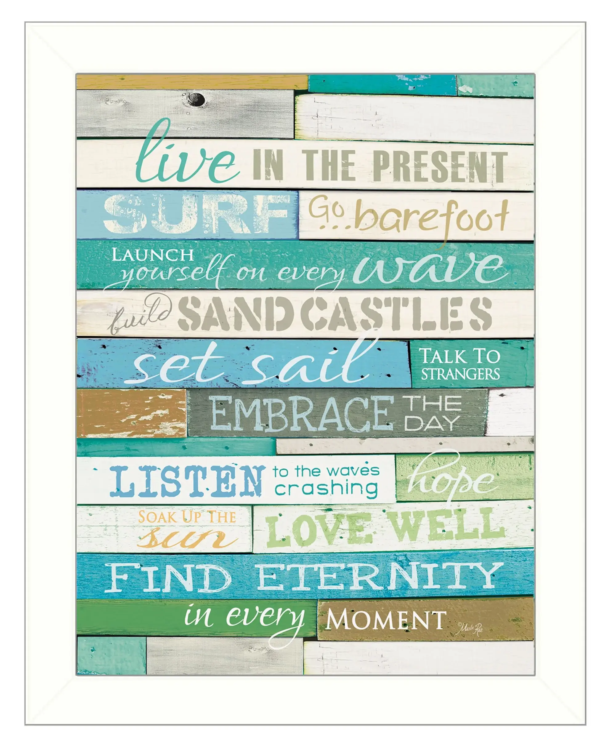 Live in the Present 4 White Framed Print Wall Art - Image 2