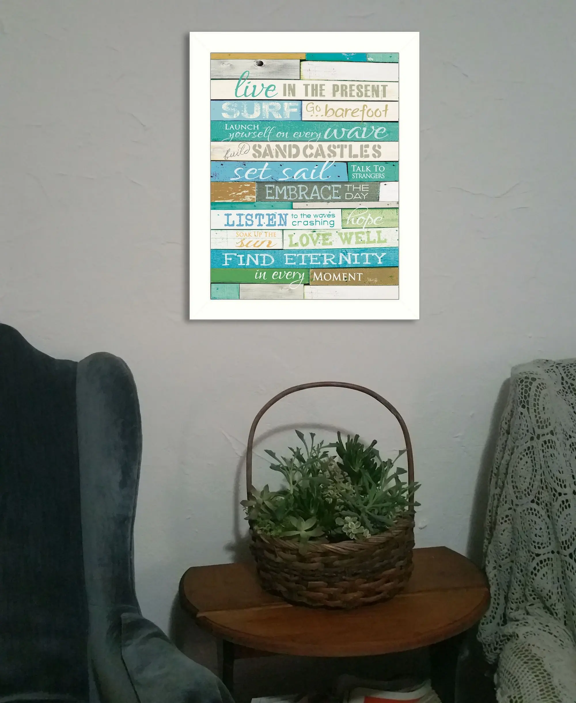 Live in the Present 4 White Framed Print Wall Art - Image 5